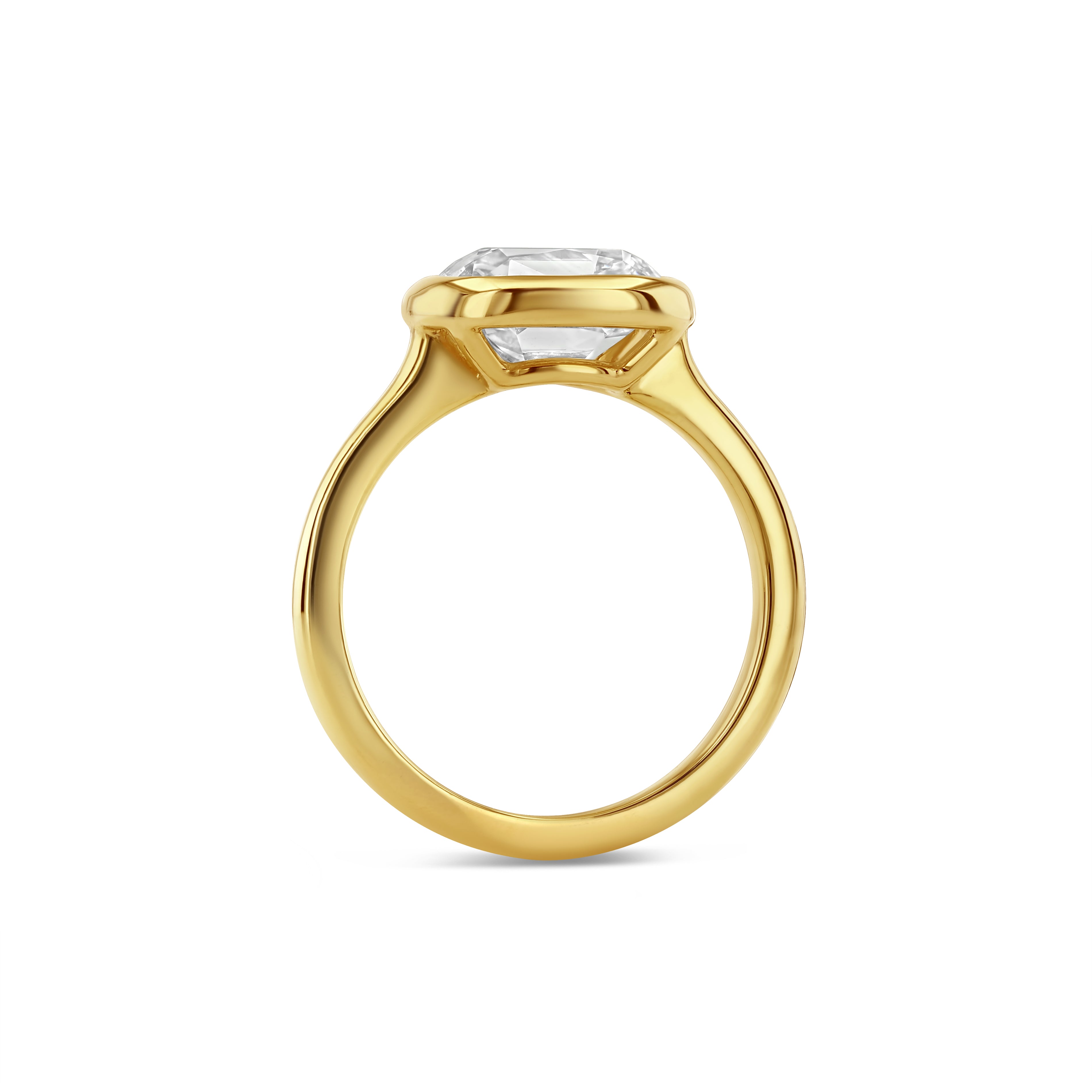 2.54ct Old Mine Cut Lab Diamond Bezel Ring