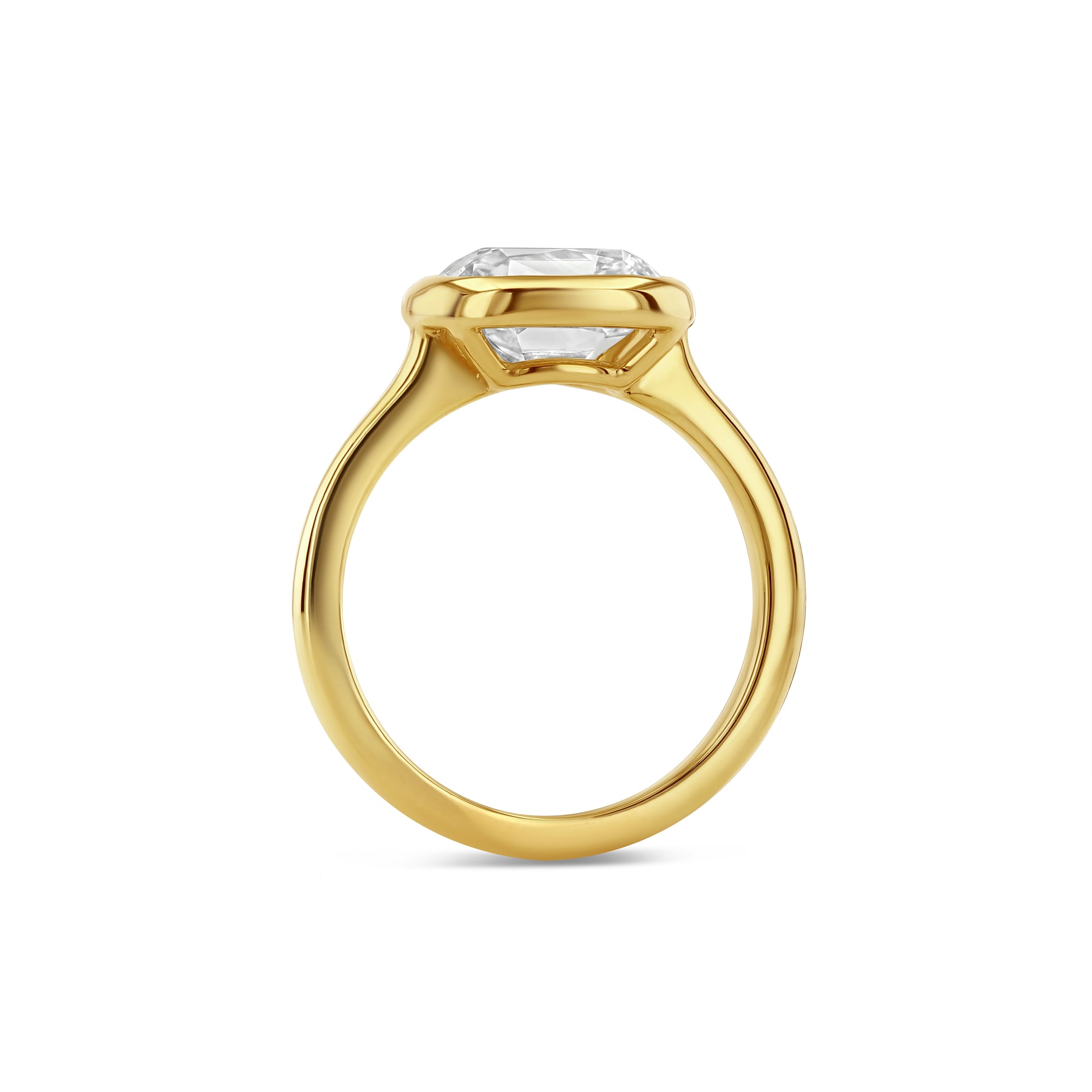 2.54ct Old Mine Cut Lab Diamond Bezel Ring