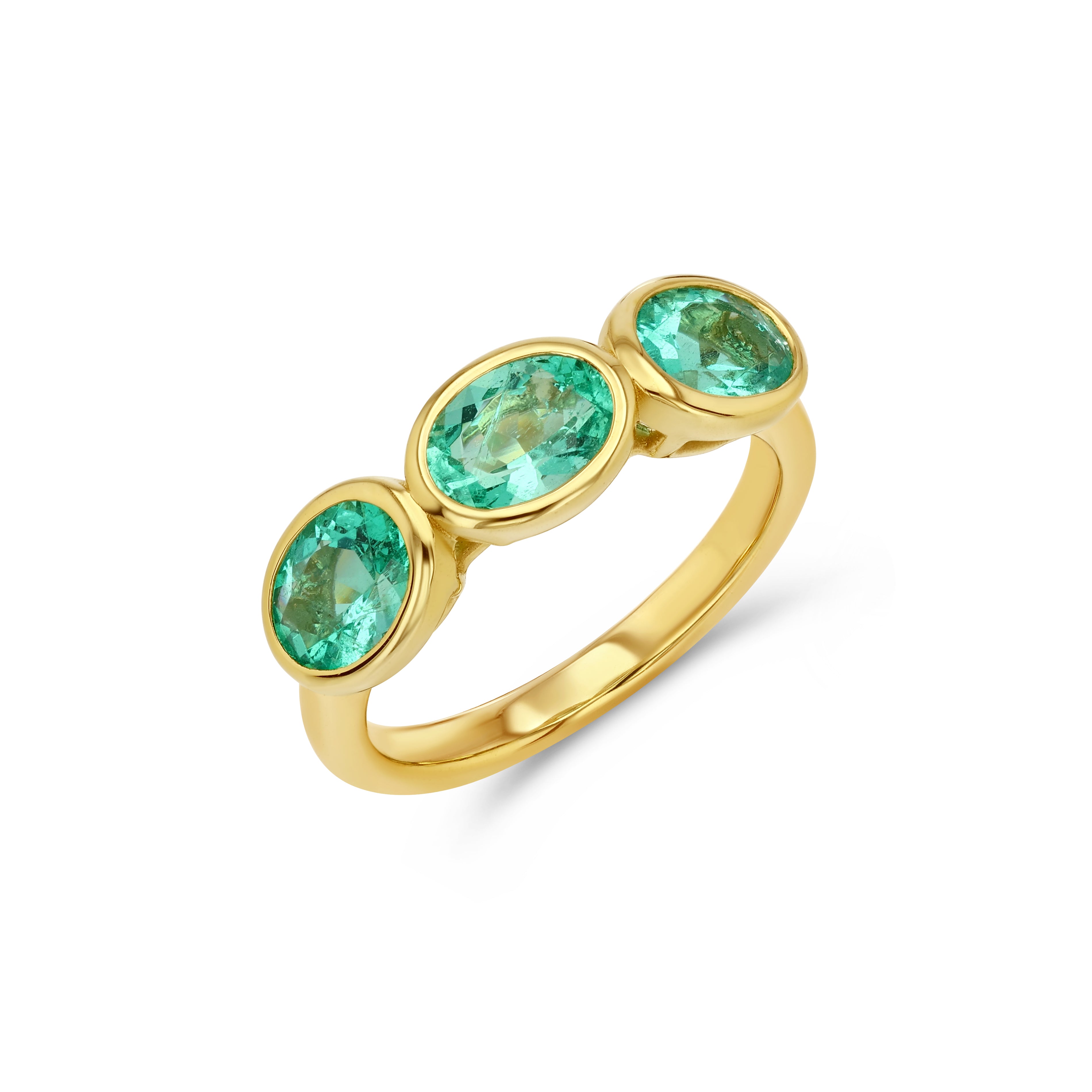 Muzo Emerald Three Stone Ring