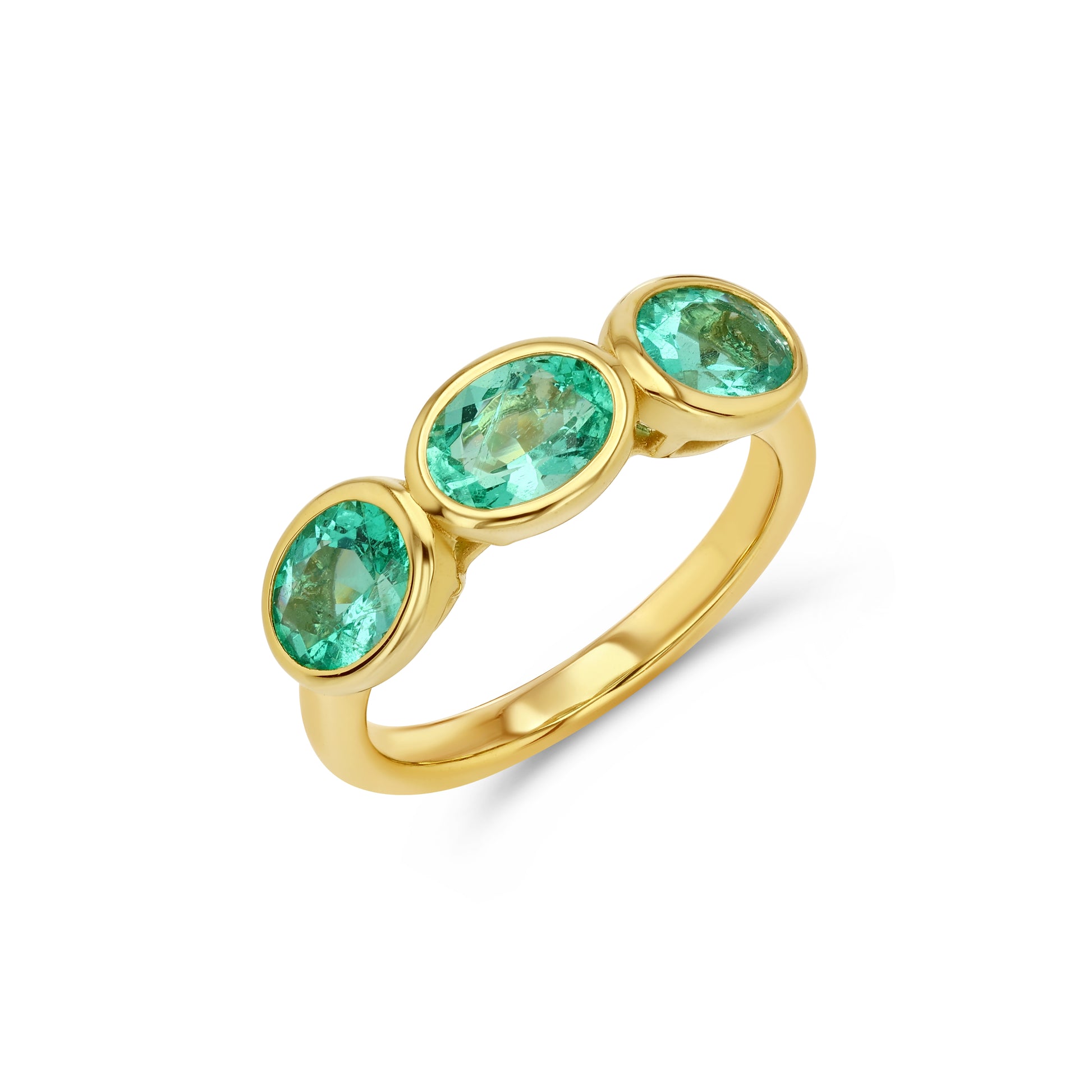 Muzo Emerald Three Stone Ring