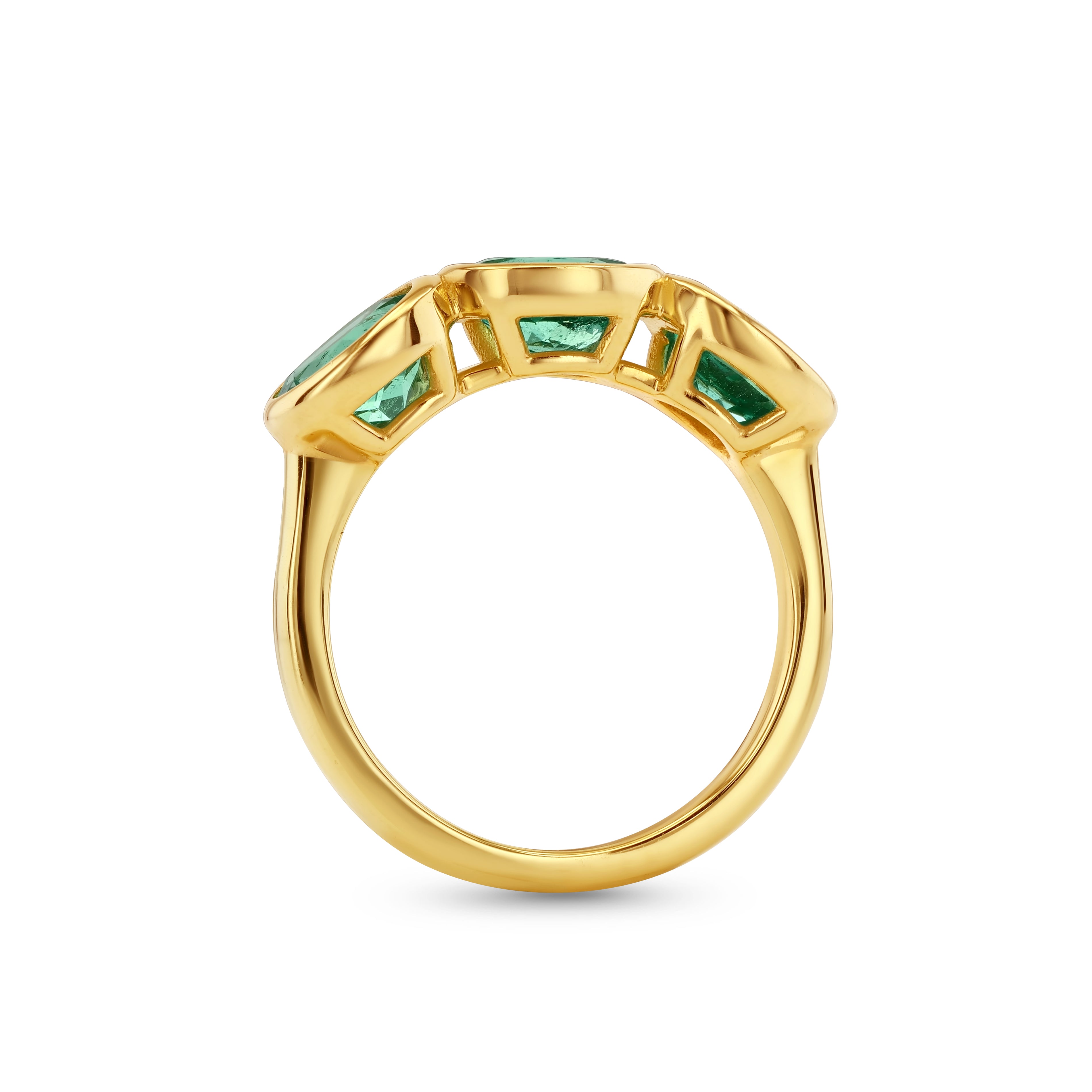 Muzo Emerald Three Stone Ring