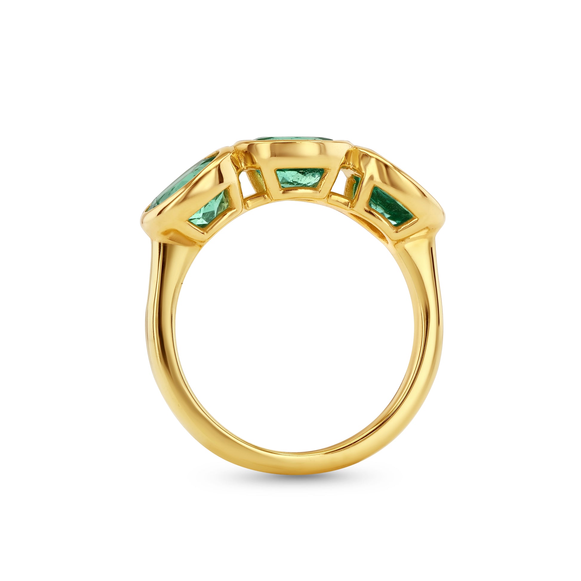 Muzo Emerald Three Stone Ring