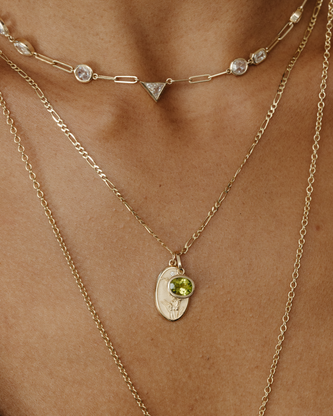 PERIDOT OVAL BIRTHSTONE CHARM