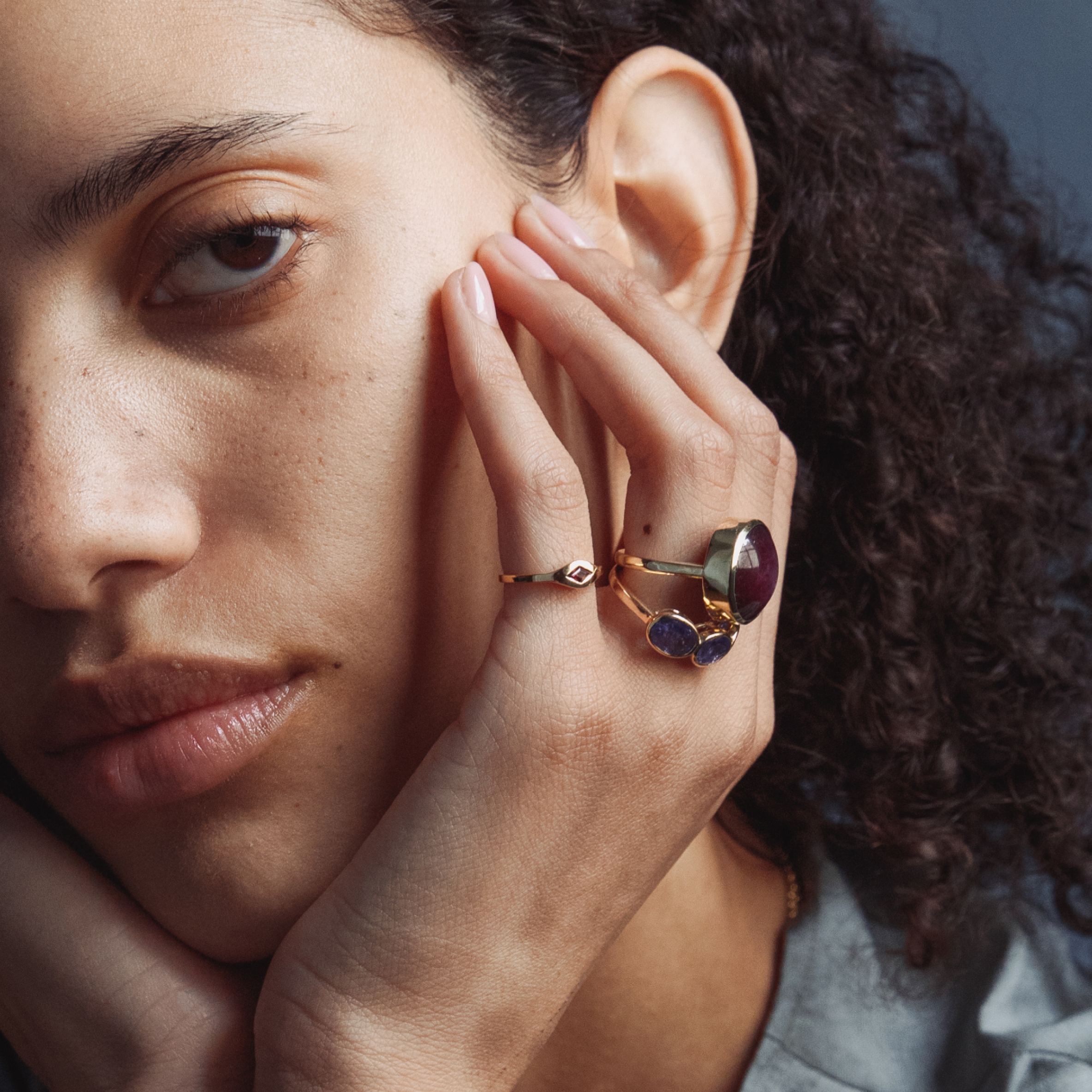 Anthill Garnet Signet Ring