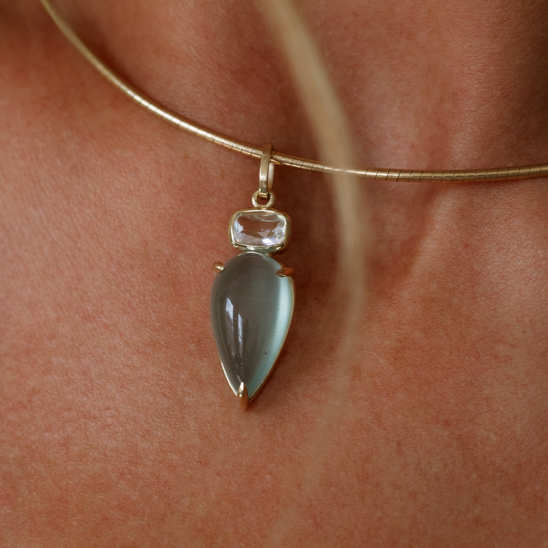 Aquamarine & Moonstone Vessel Charm