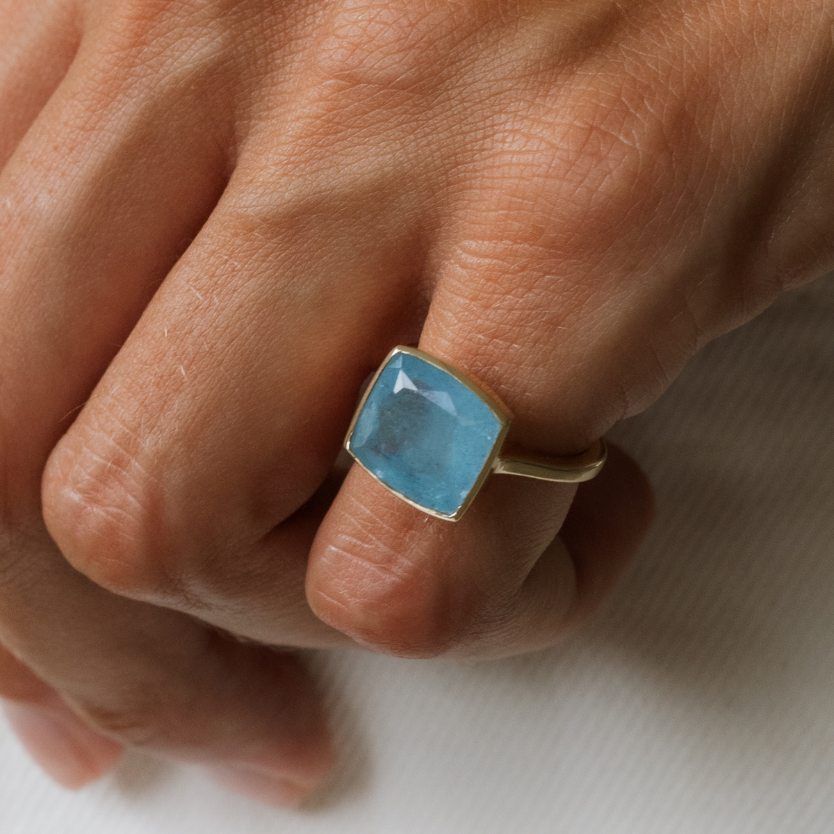 5.5ct Aquamarine Bezel Ring