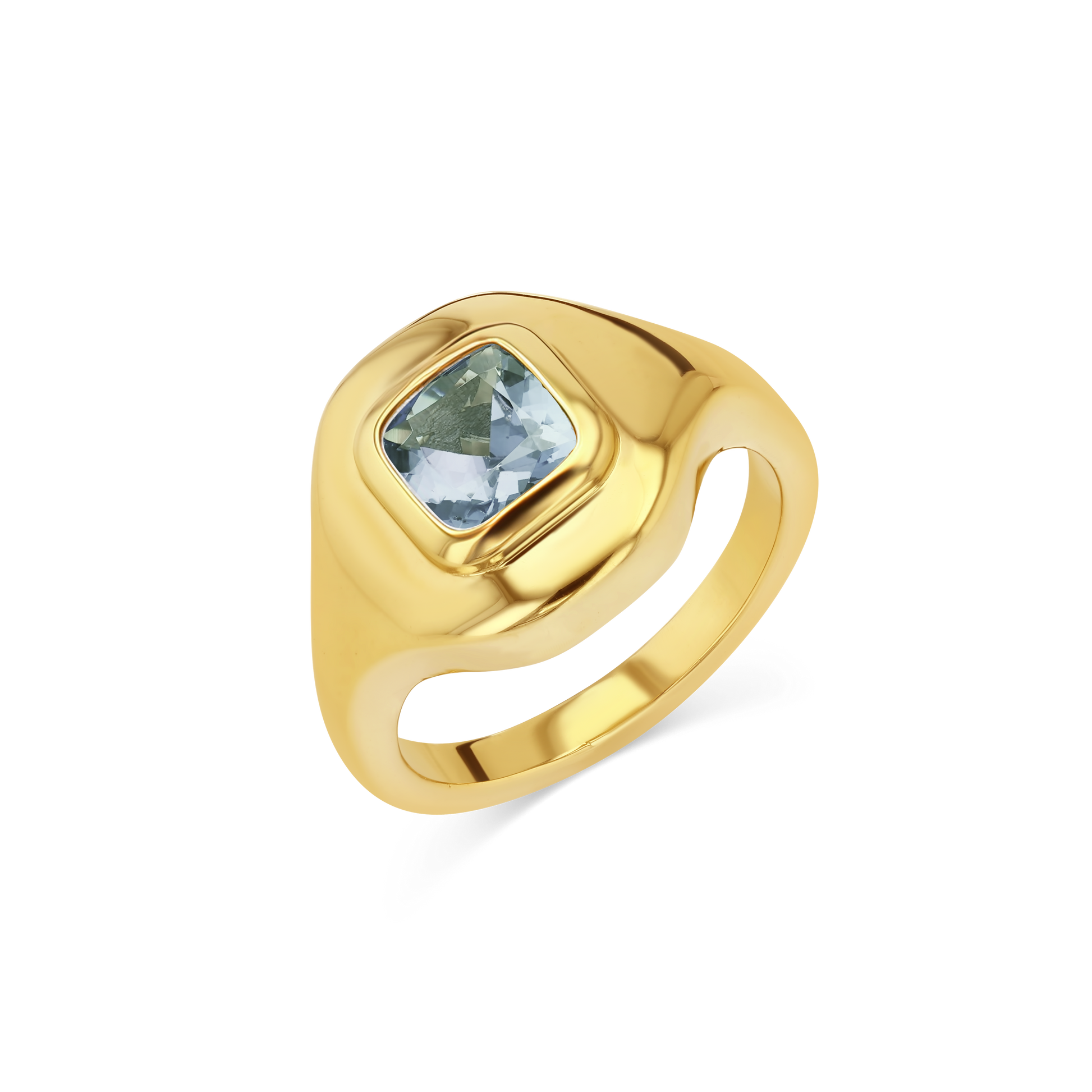 Aquamarine Ripple Ring