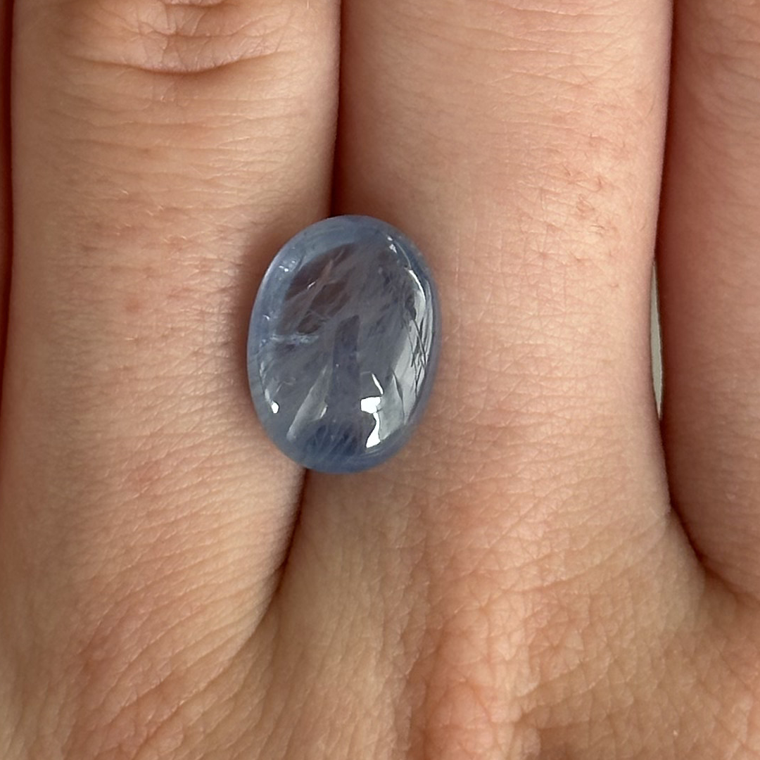 Bespoke 8.30ct Grayish Blue Sapphire Cabochon