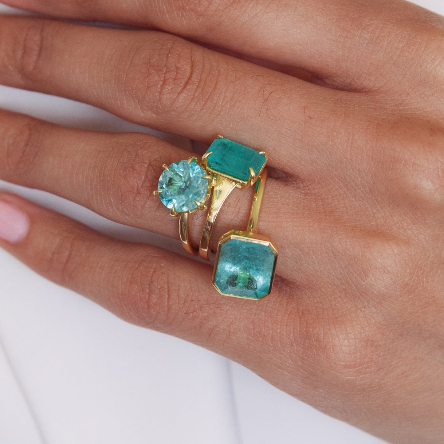 5.36ct Colombian Emerald Bezel Ring