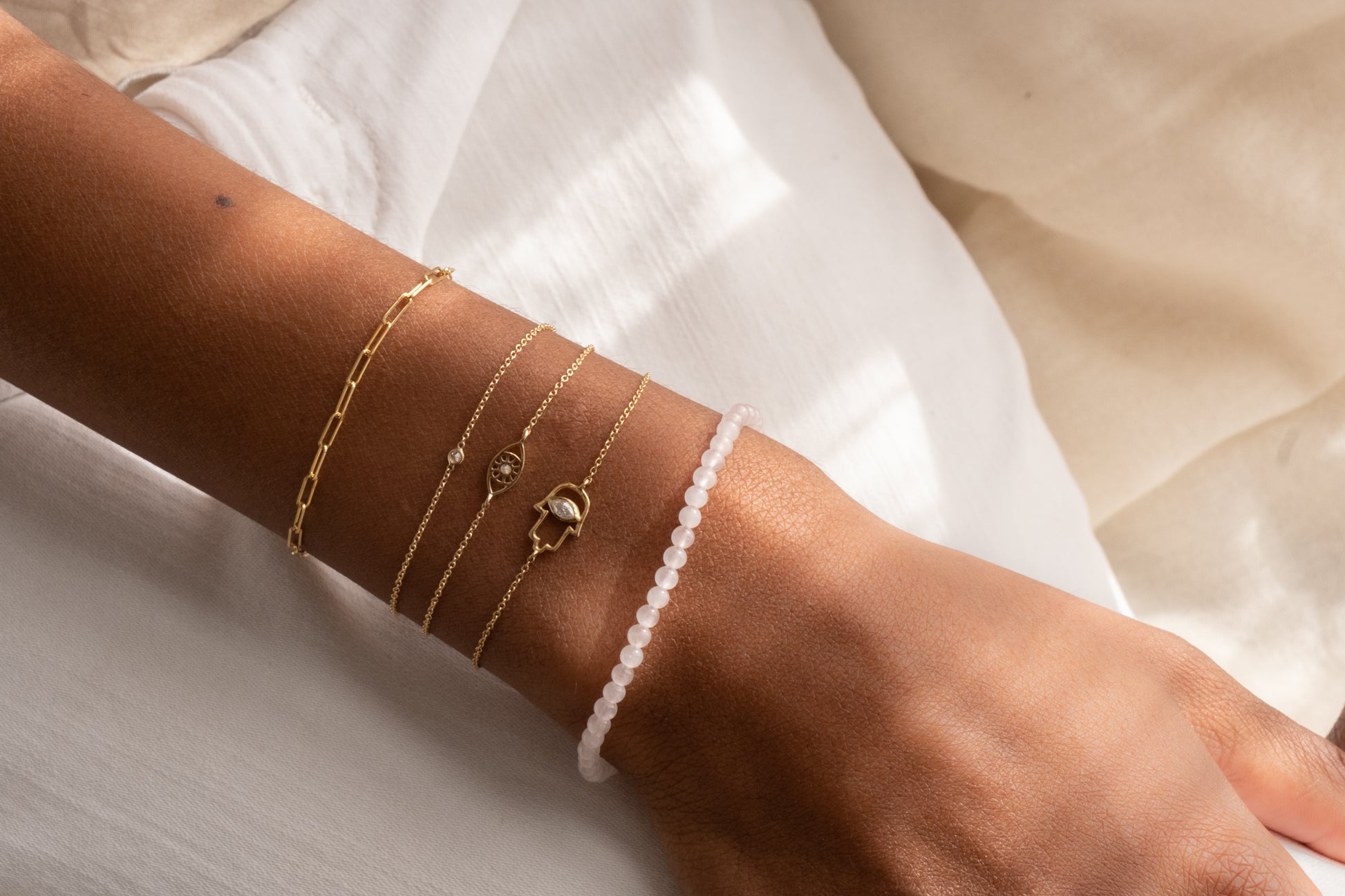 Rose Quartz Beaded Bracelet
