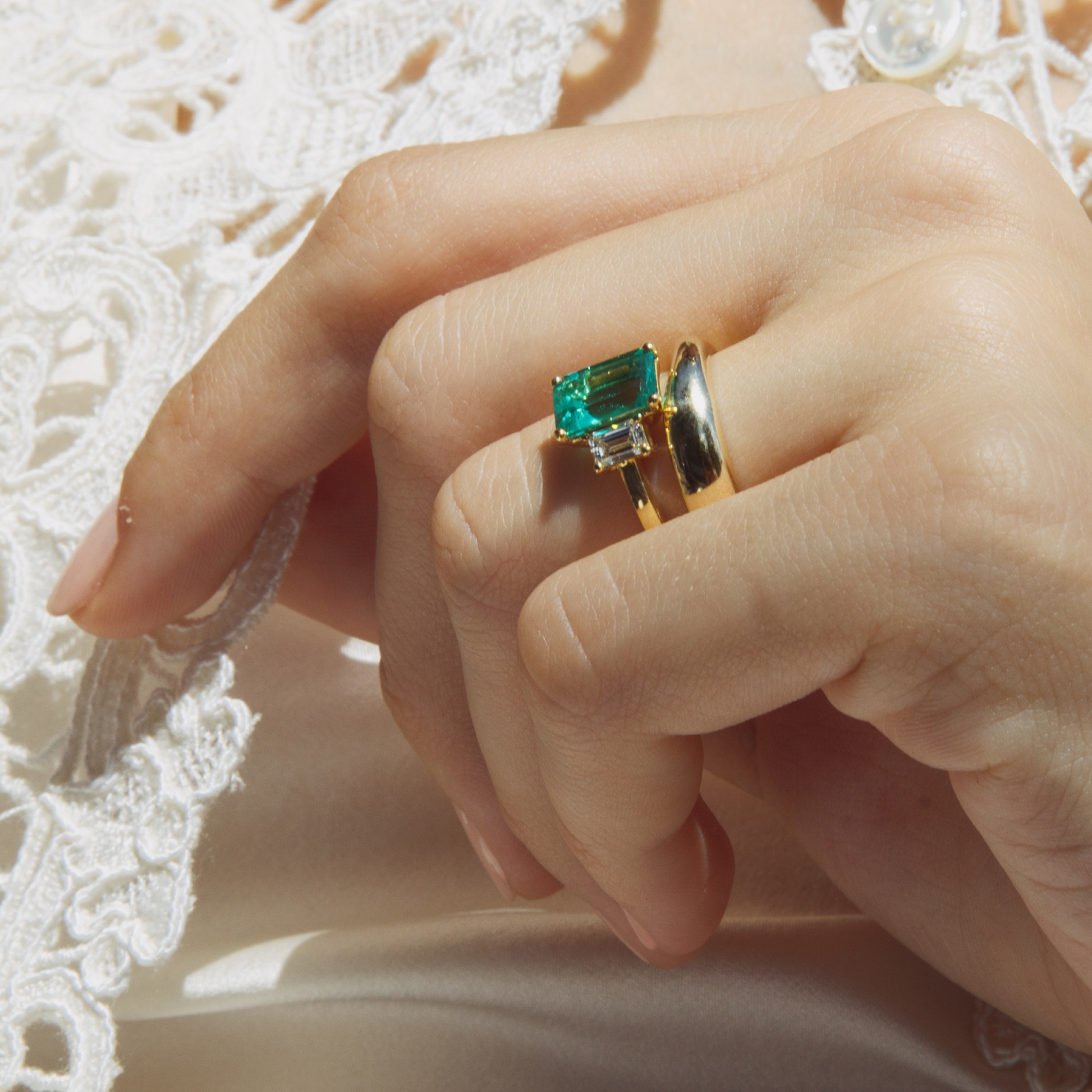 Cloud Shadow Wedding Band