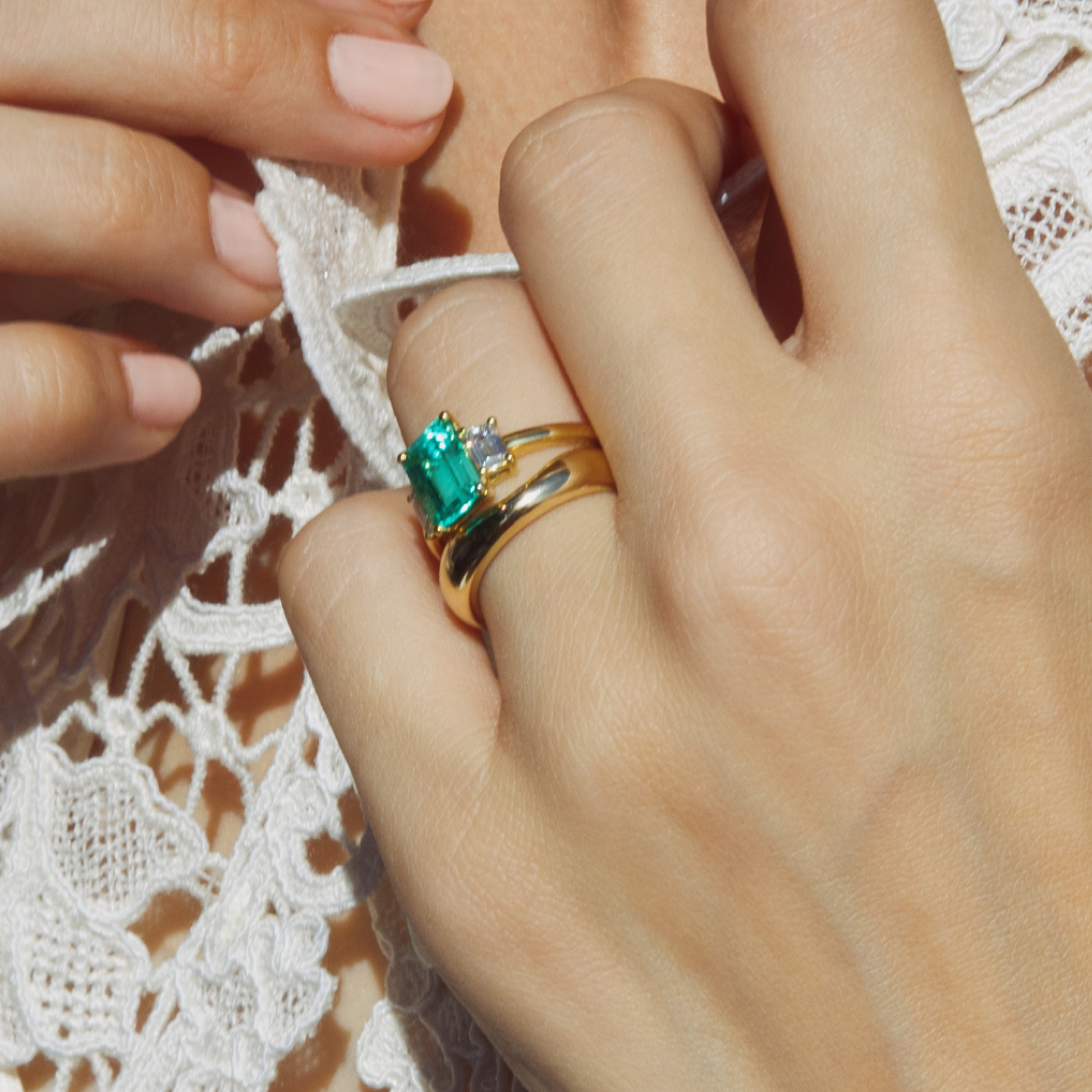 Cloud Shadow Wedding Band