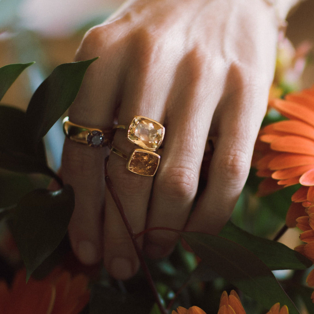 Imperial Topaz Bezel Set Ring