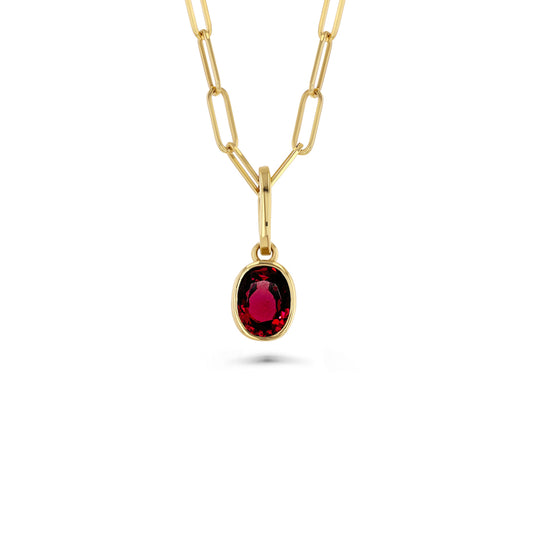 Garnet Oval Charm