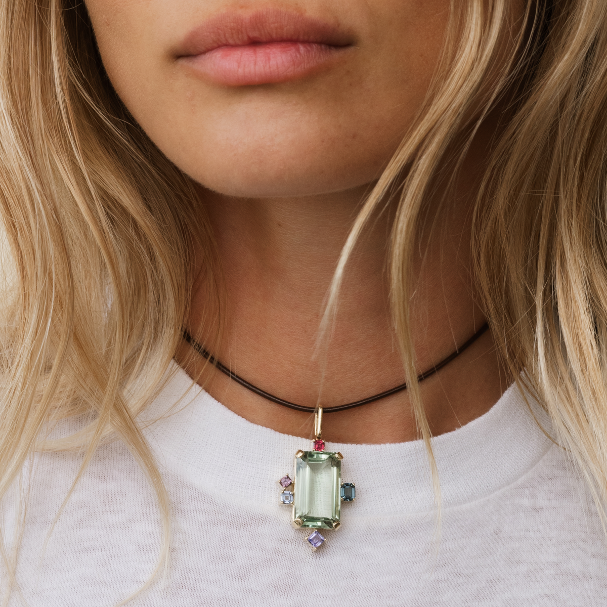 Green Amethyst Montage Charm