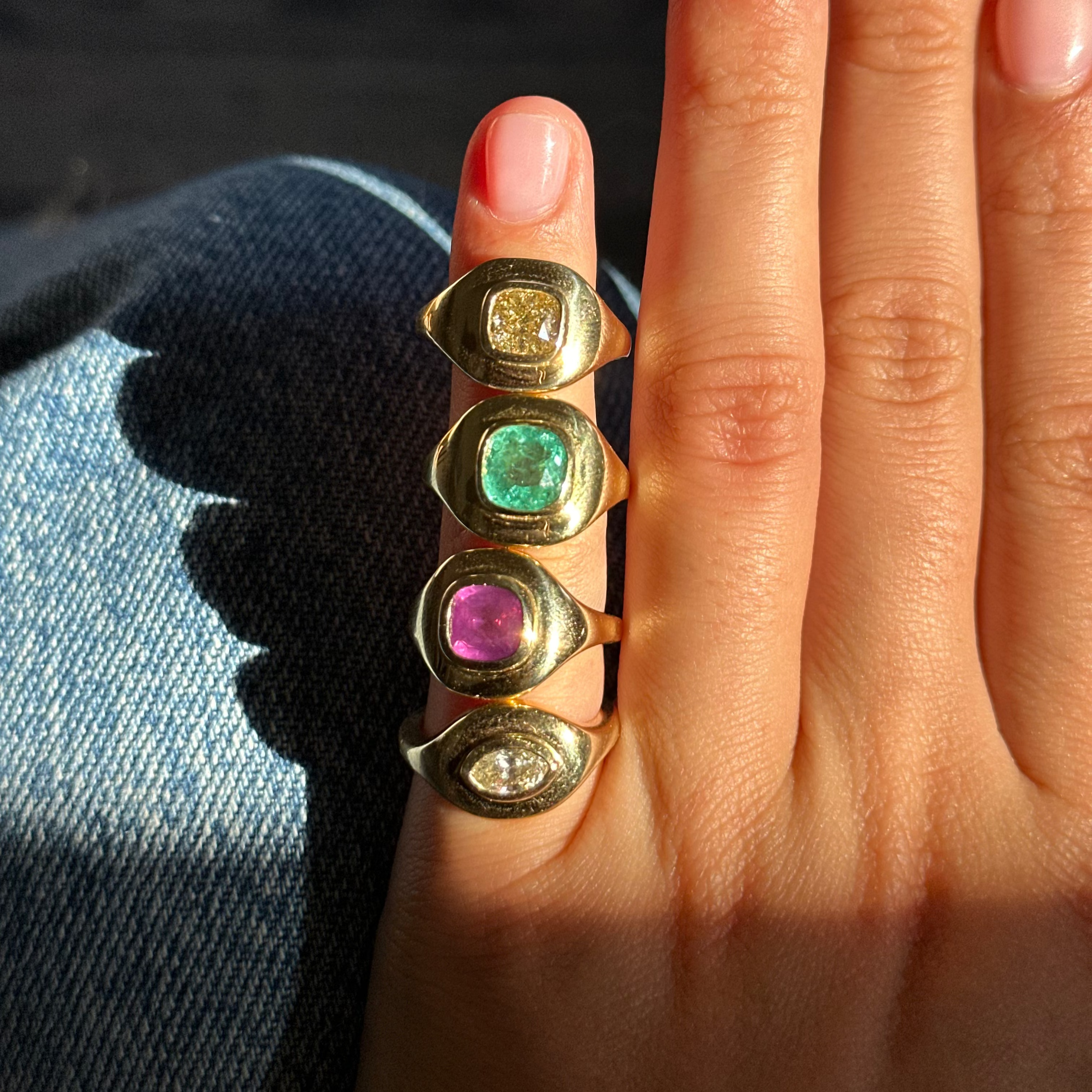 1.48CT PINK SAPPHIRE RIPPLE RING