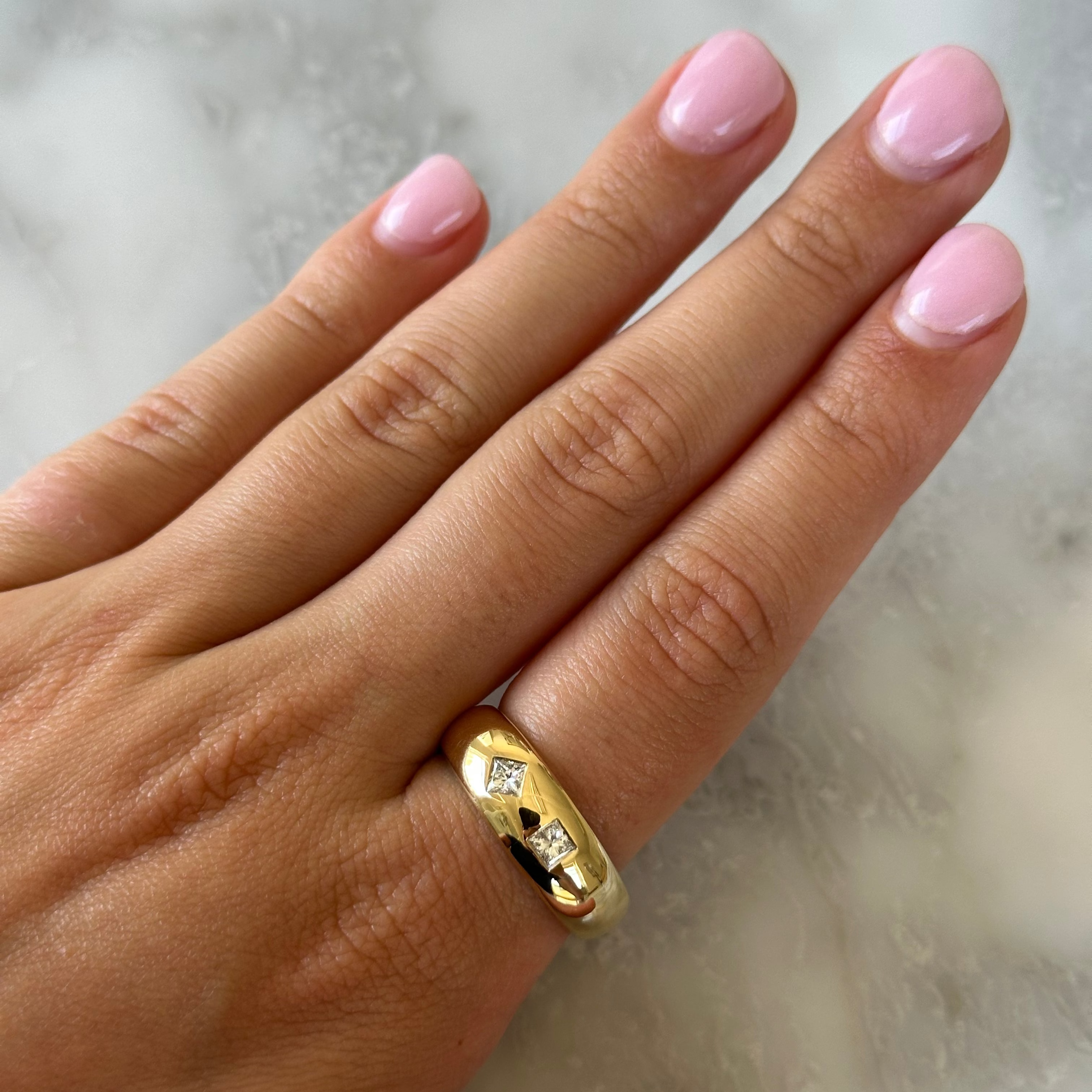 Toi et Moi Diamond Flush Set Cloud Ring