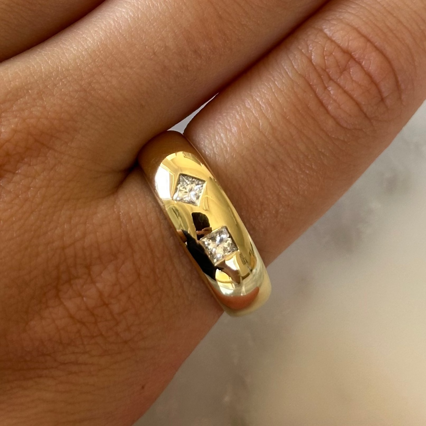 Toi et Moi Diamond Flush Set Cloud Ring