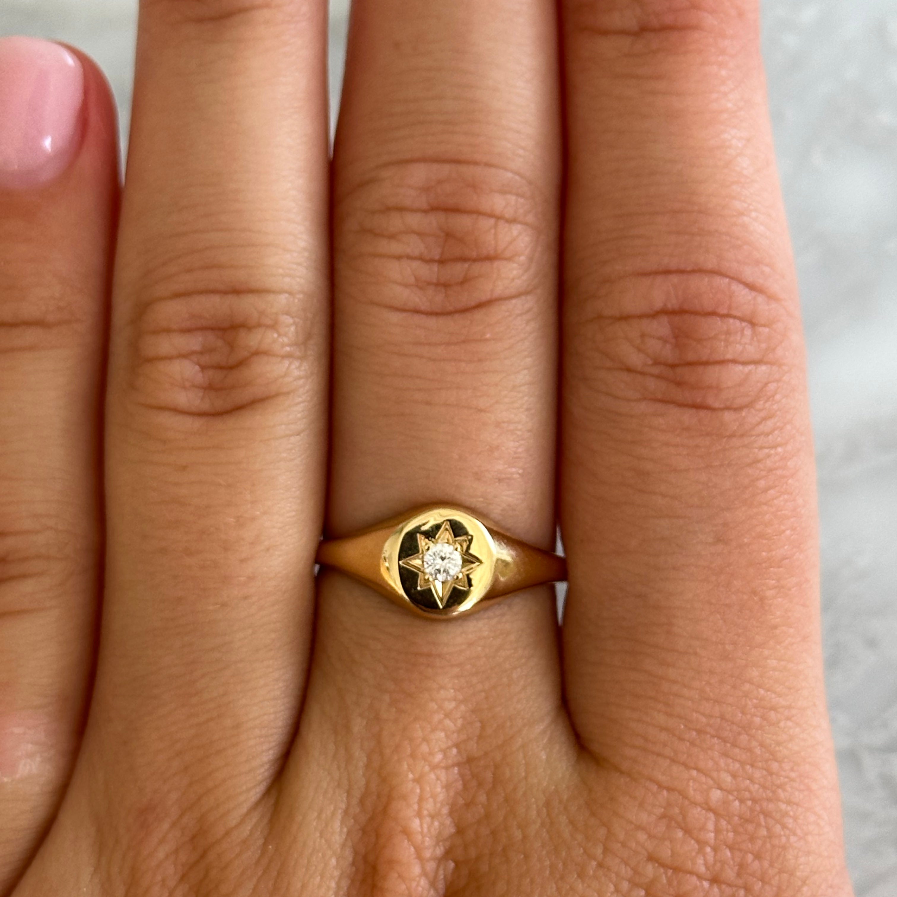 SAMPLE DIAMOND NORTH STAR SIGNET RING