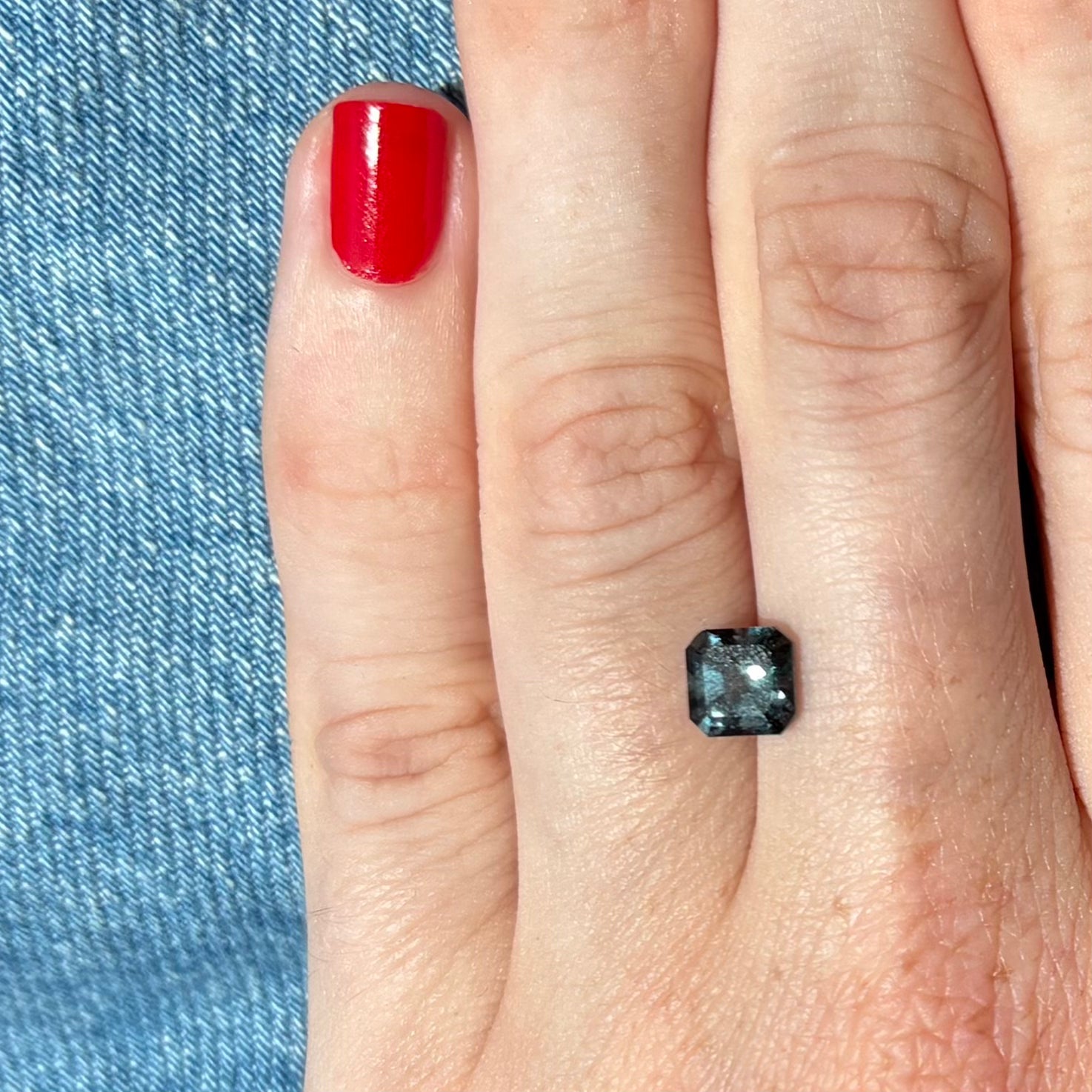 Bespoke 1.54ct Denim Asscher Cut Spinel