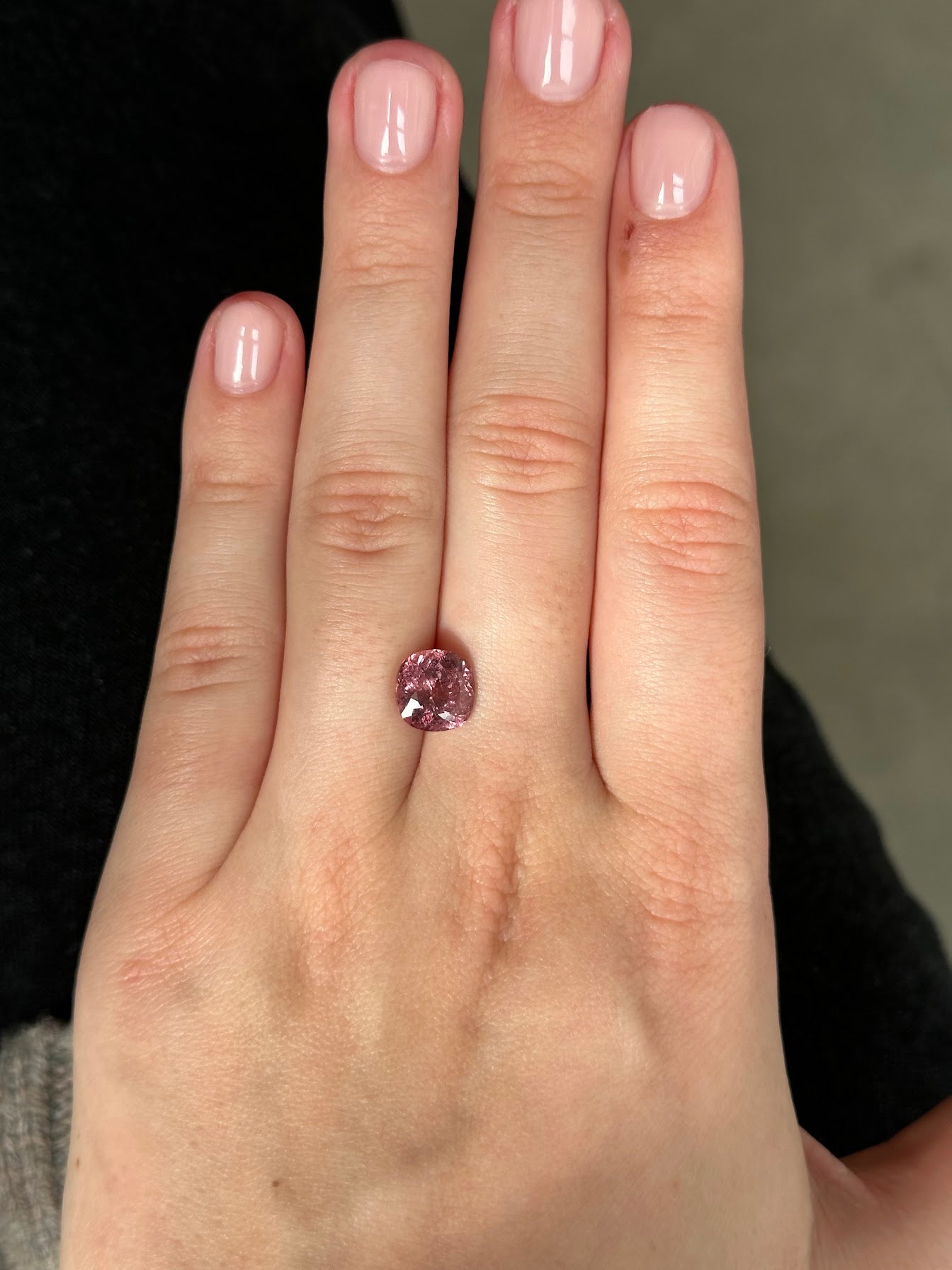 Bespoke 3.64ct Purplish-Pink Rhodolite Garnet Cushion Cut