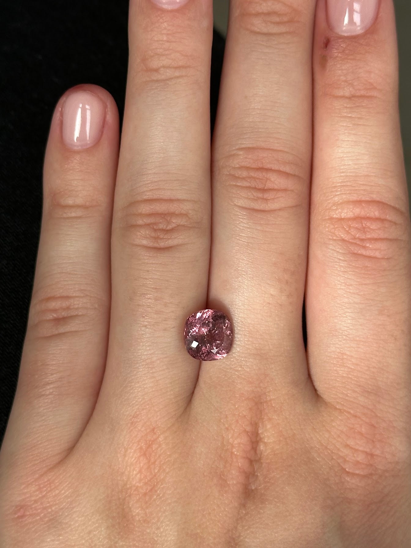 Bespoke 3.64ct Purplish-Pink Rhodolite Garnet Cushion Cut