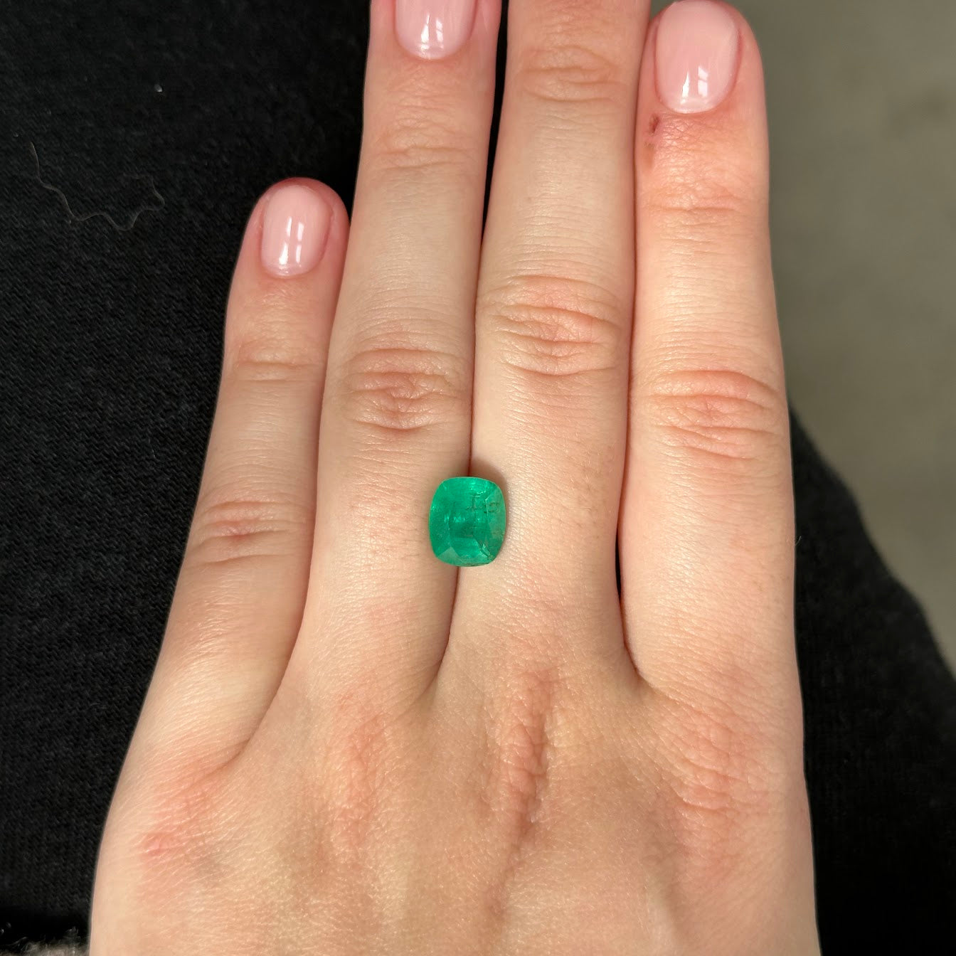 Bespoke 2.57ct Zambian Emerald Cushion Cut