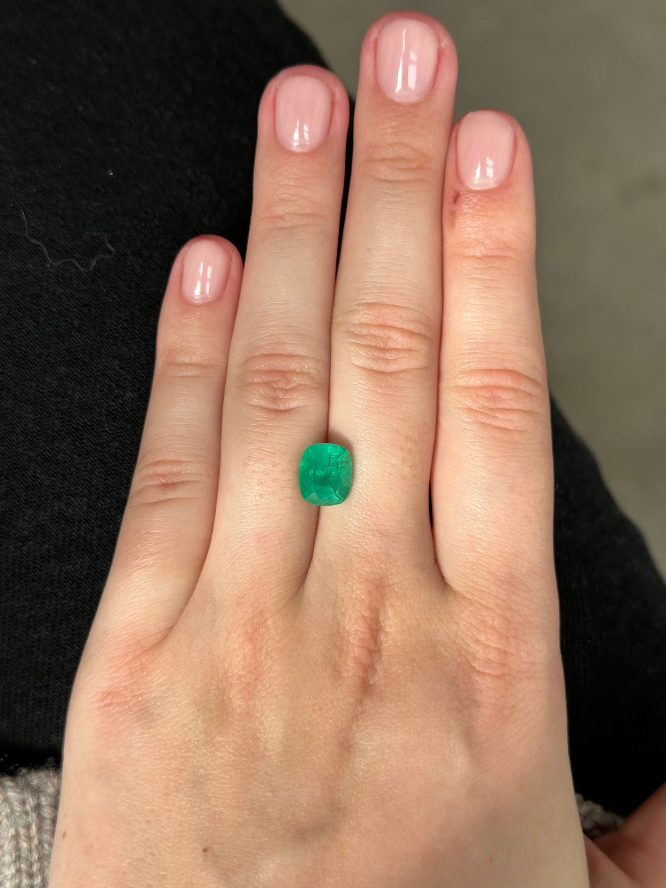 Bespoke 2.57ct Zambian Emerald Cushion Cut