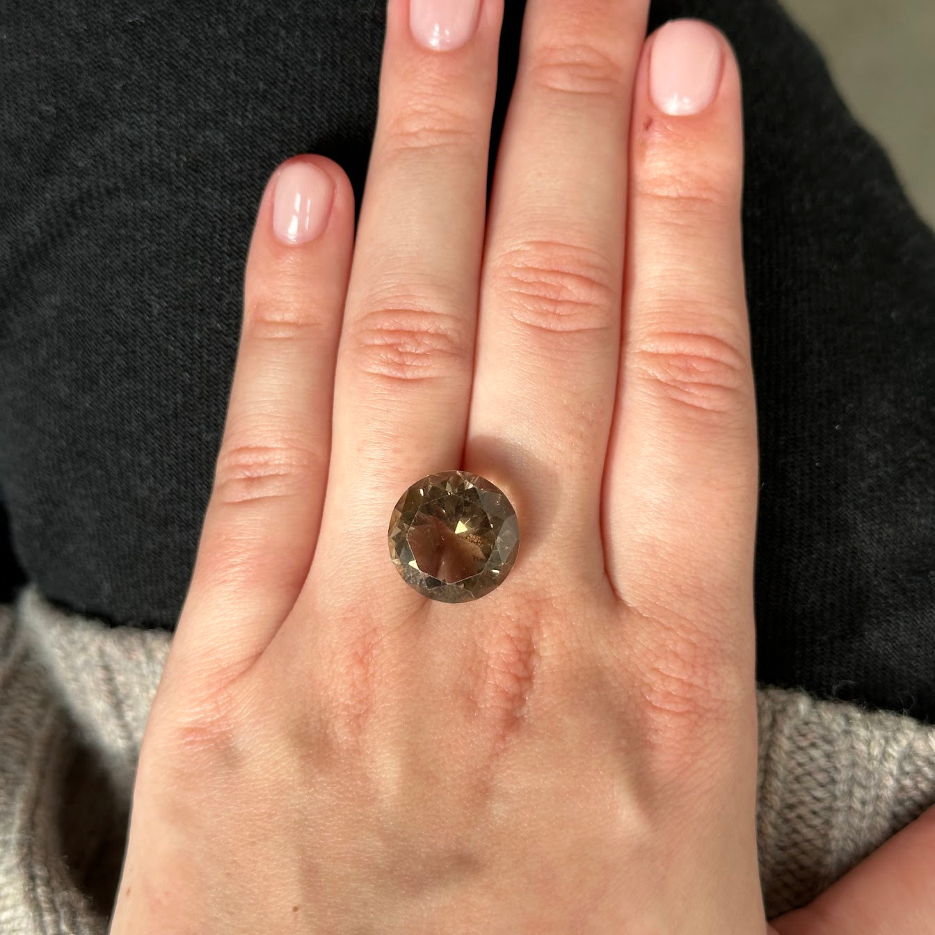 Bespoke 12.36ct Smokey Quartz Round Cut