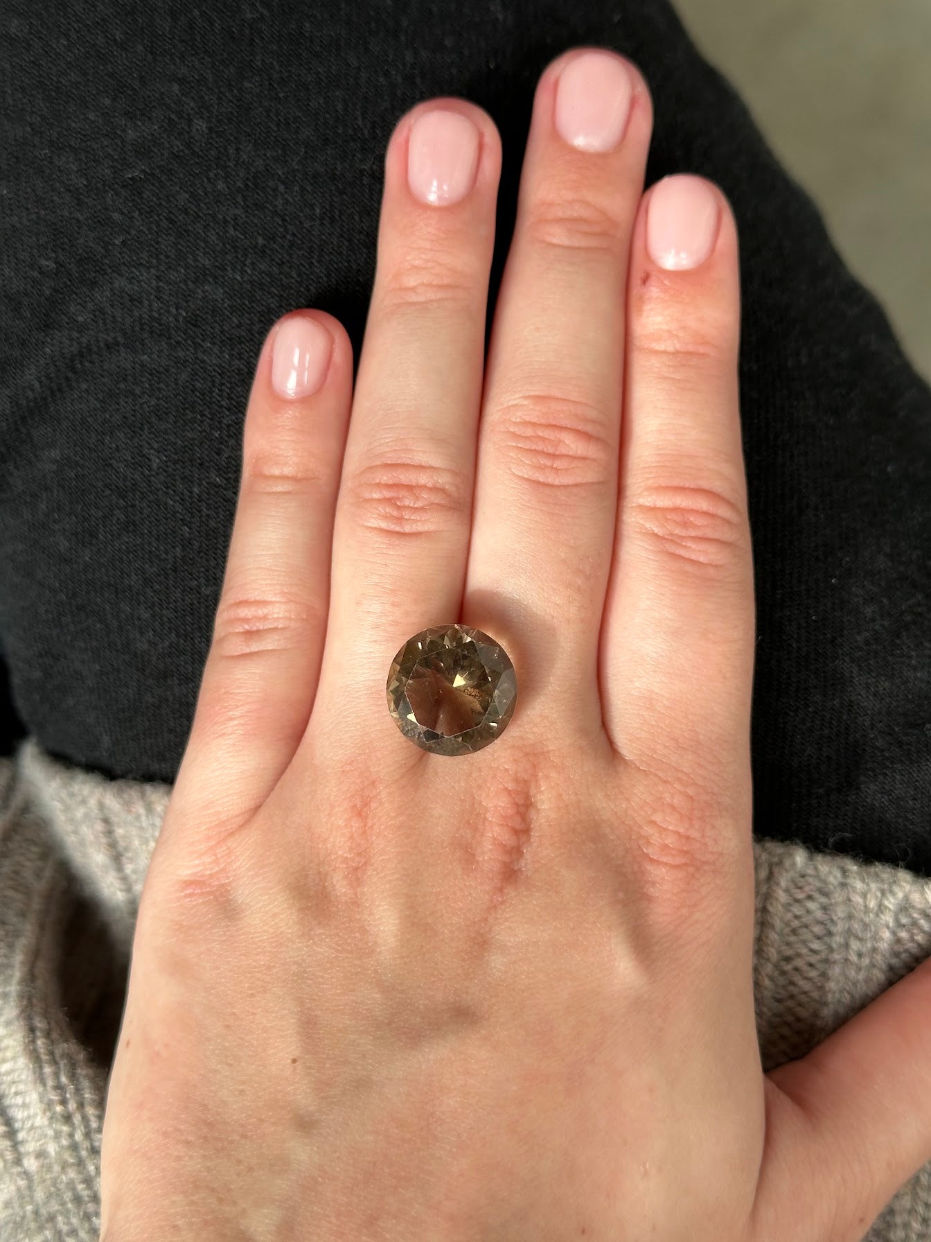 Bespoke 12.36ct Smokey Quartz Round Cut