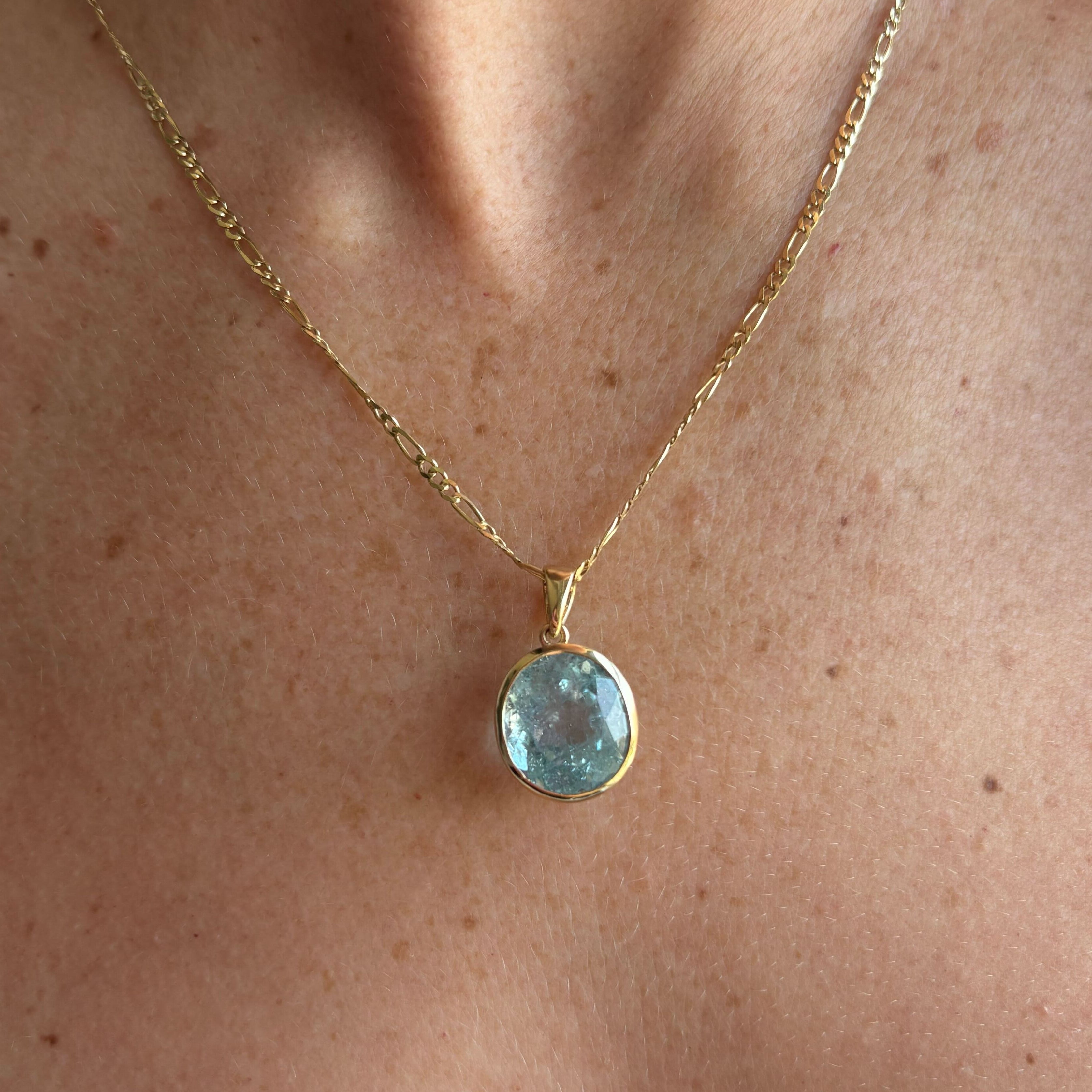 7.82ct Oval Aquamarine Bezel Charm