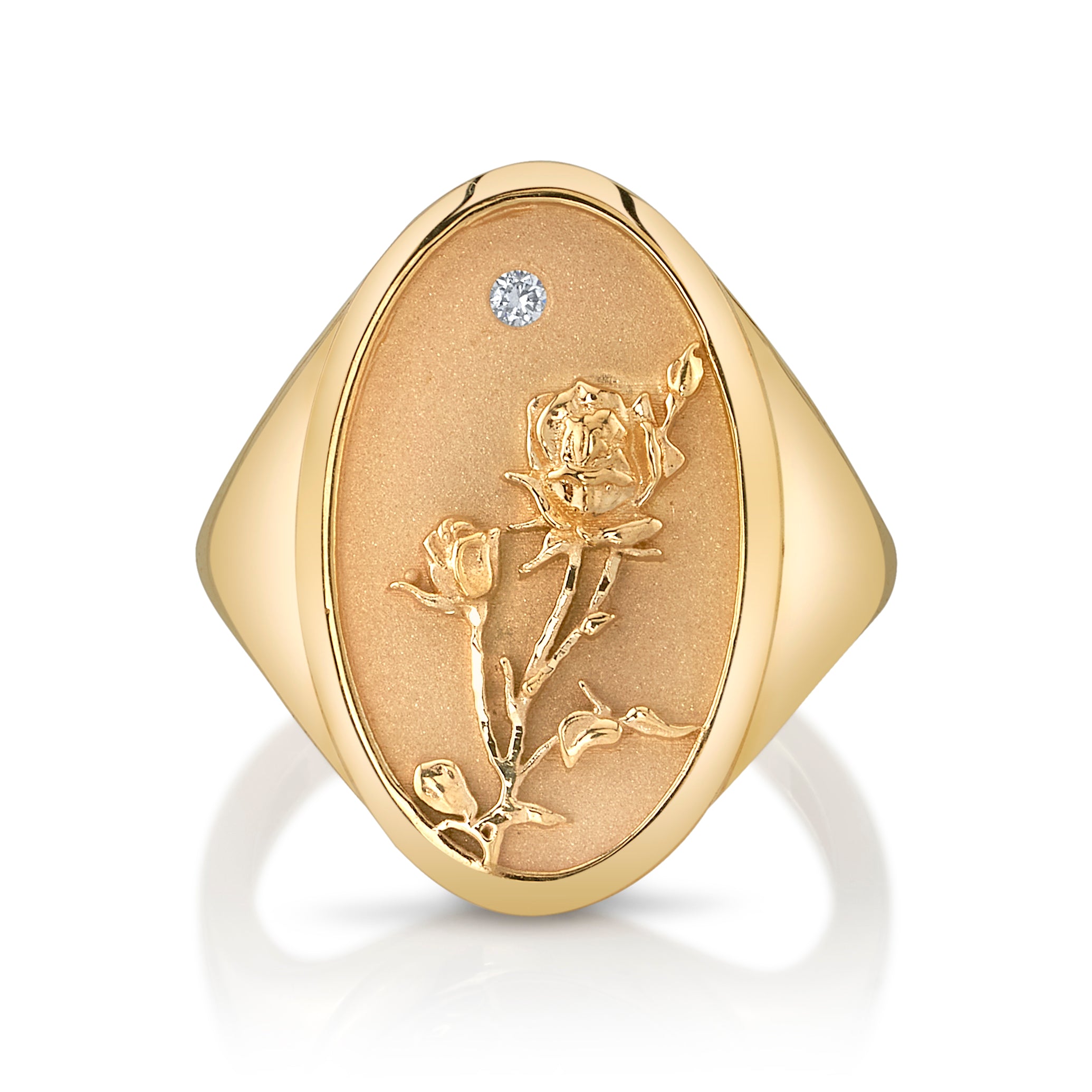 June Birth Flower Signet Ring