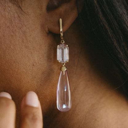KUNZITE DOUBLE DROP EARRINGS