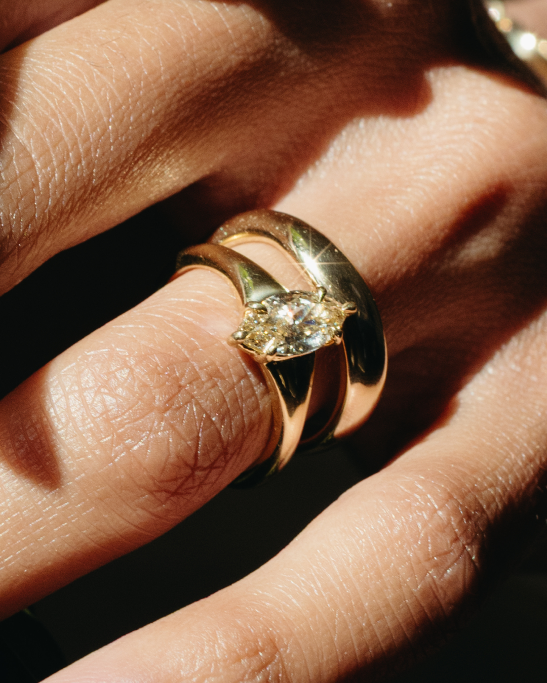 1.01ct Marquise Diamond Dove Ring