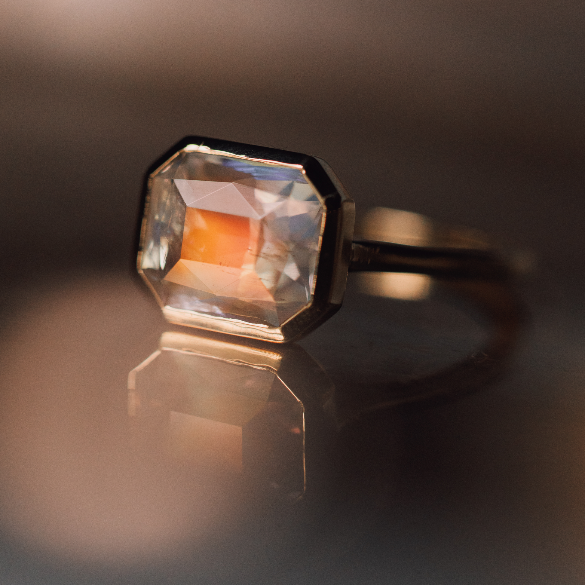 Moonstone Bezel Set Ring