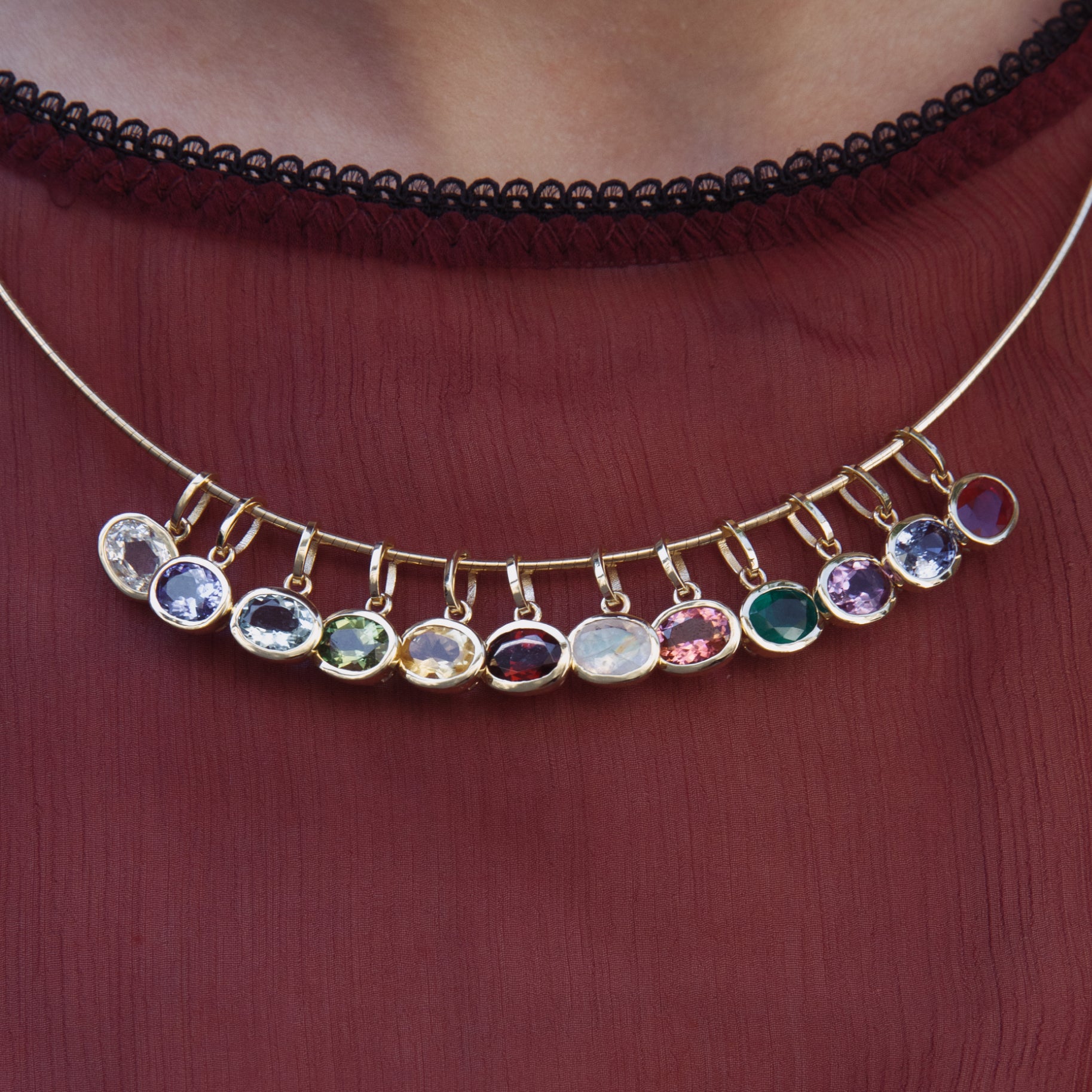 AMETHYST OVAL BIRTHSTONE CHARM