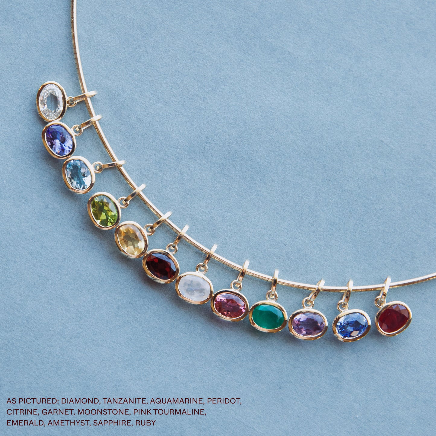 RUBY OVAL BIRTHSTONE CHARM