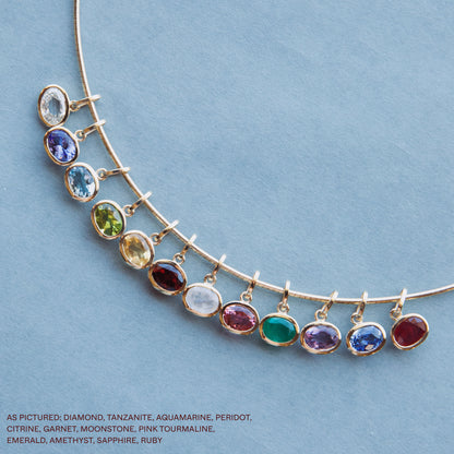 RUBY OVAL BIRTHSTONE CHARM