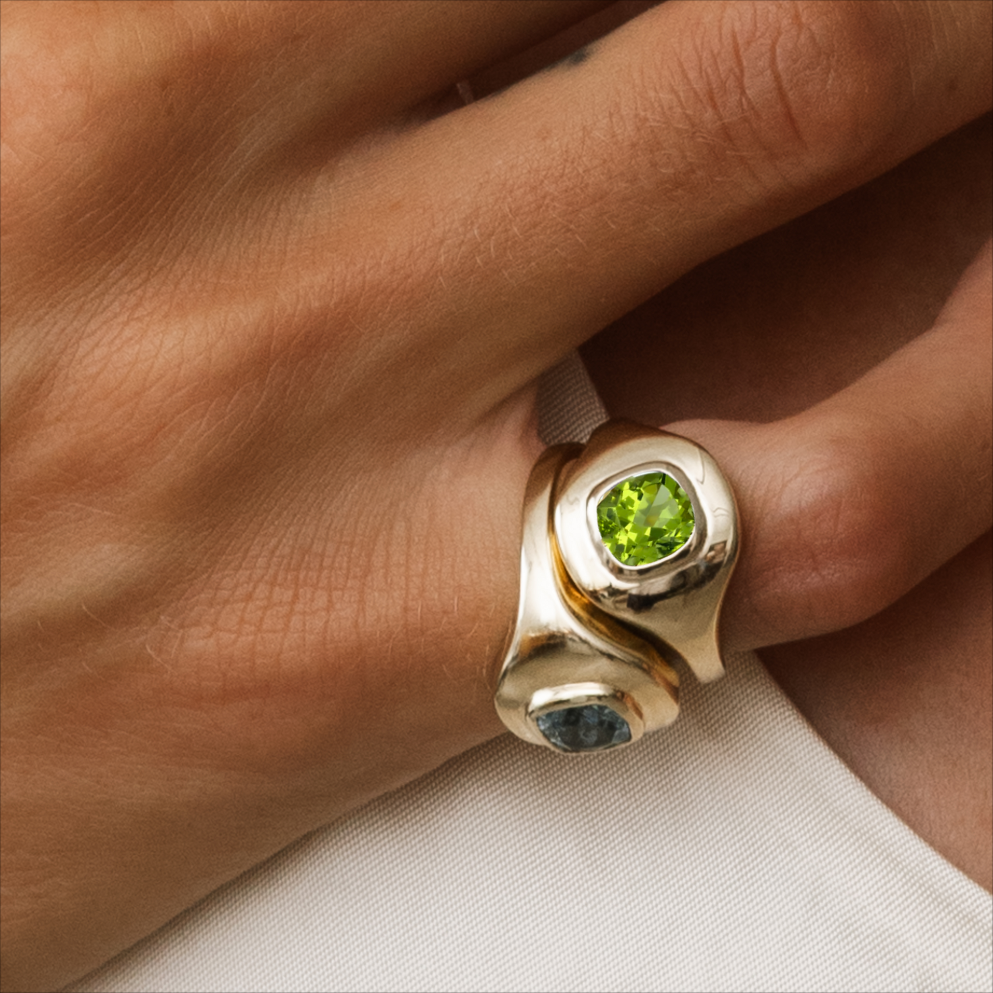 Peridot Ripple Ring