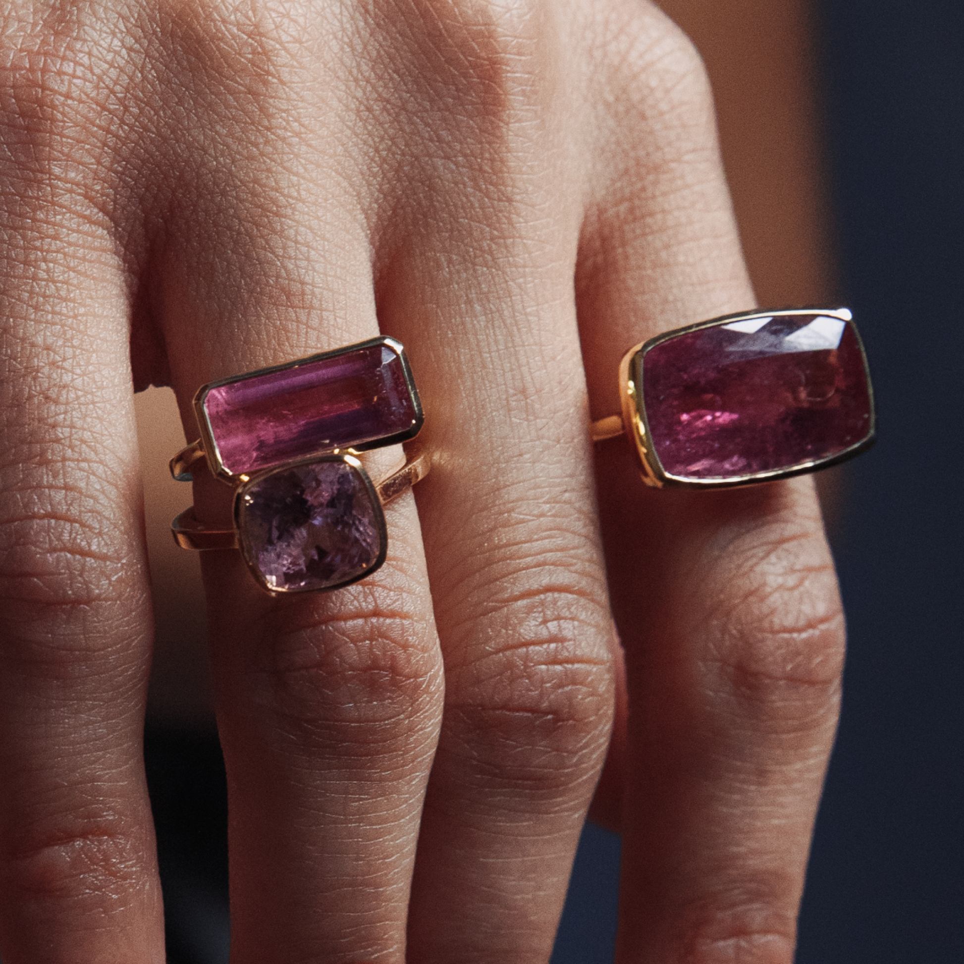 4.20ct Pink Tourmaline Elongated Bezel Ring