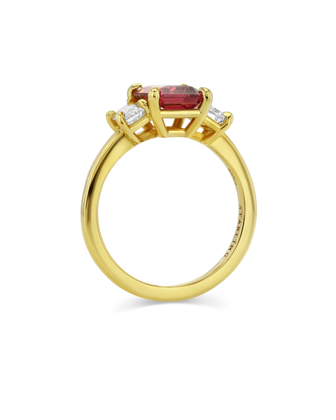 2.67ct Pink Tourmaline & Lab Diamond Three-Stone Ring
