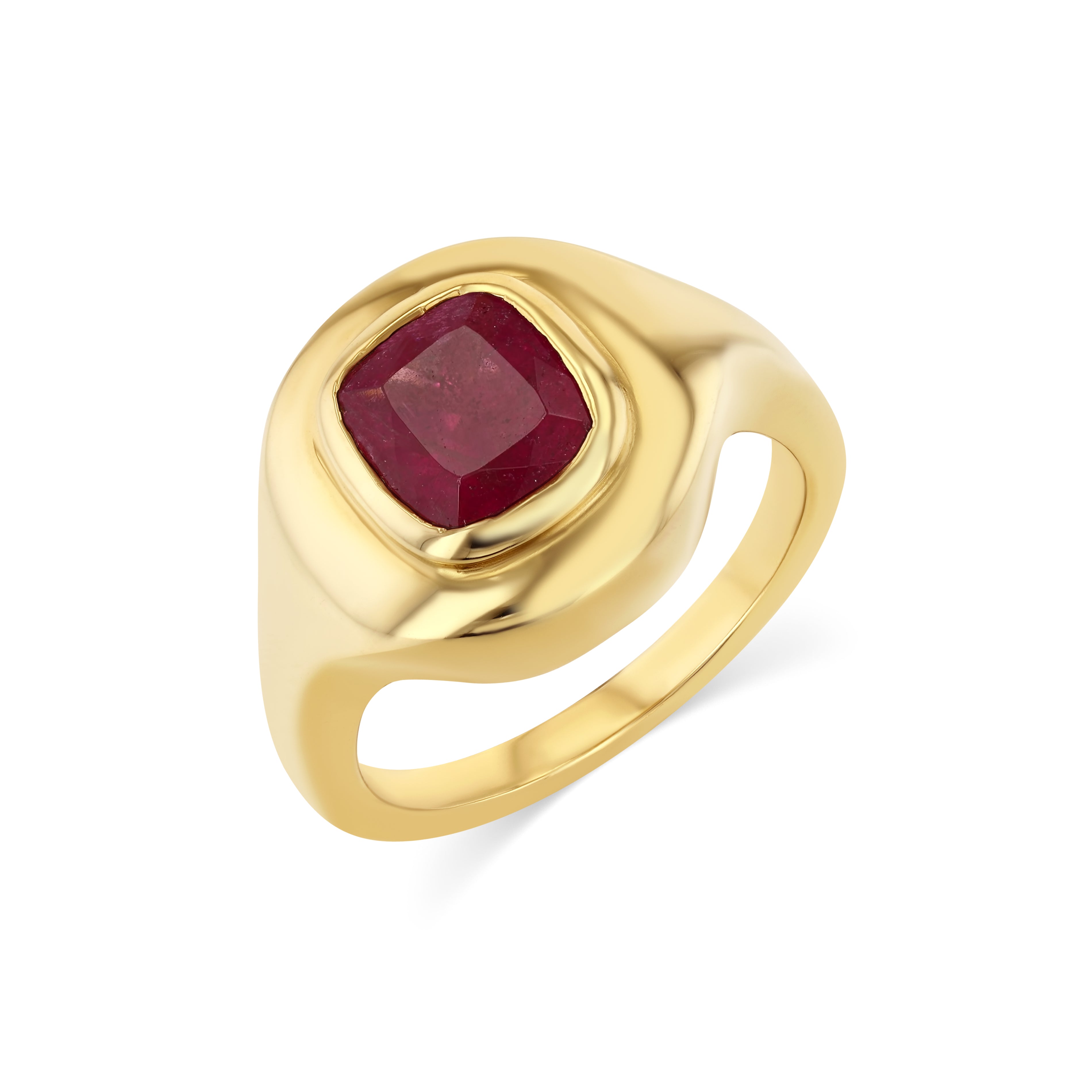1.36CT PINK TOURMALINE RIPPLE RING