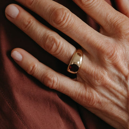 2CT GARNET CUSHION CLOUD RING