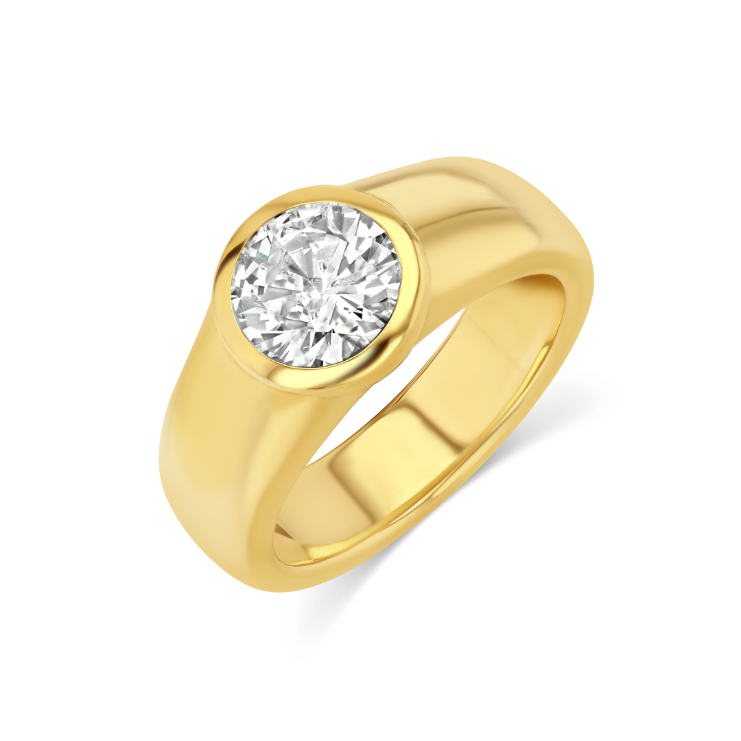 1.36ct Round Diamond Dune Ring