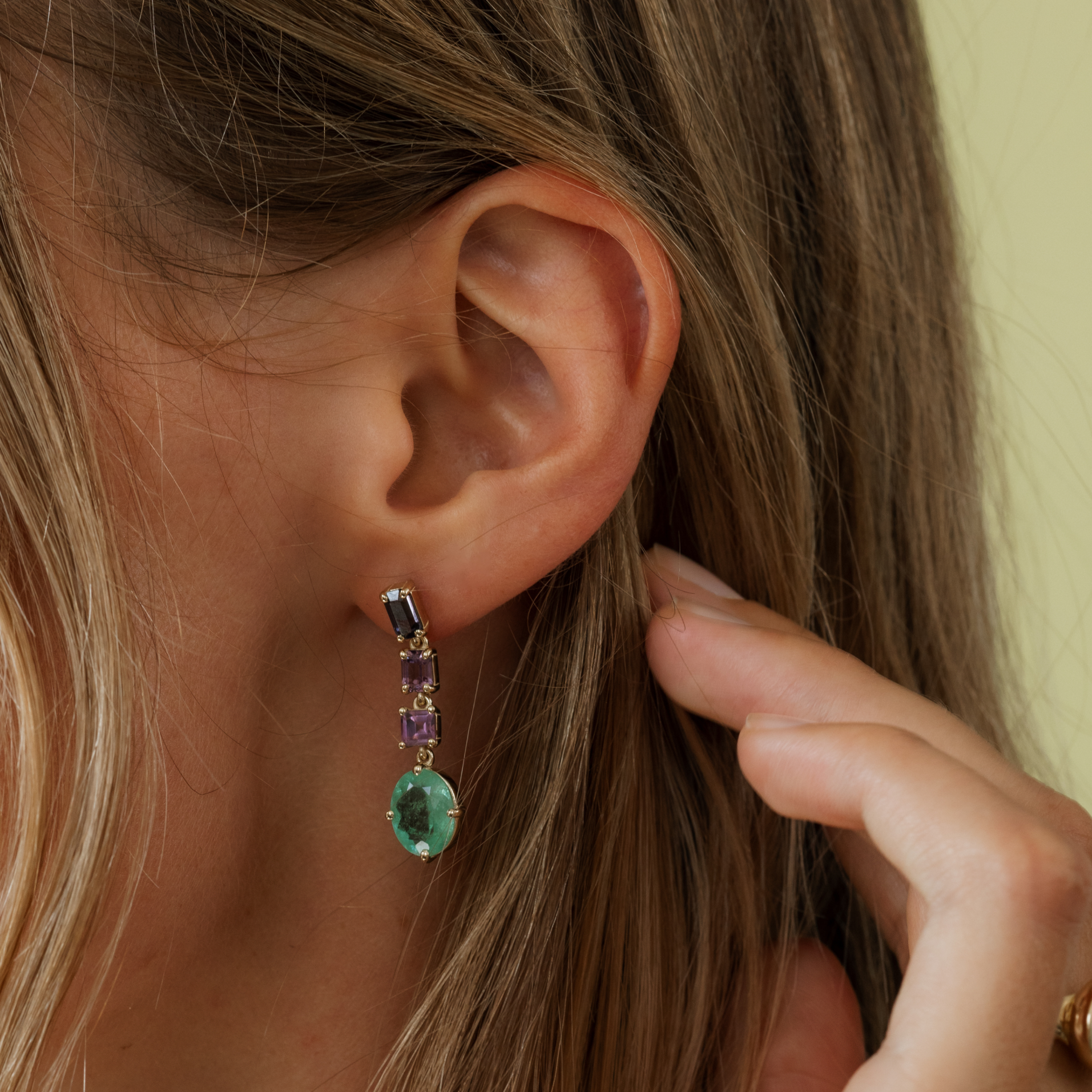Spinel & Caribbean Tourmaline Drop Earrings