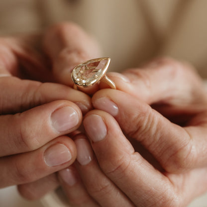 Tilted Citrine Ring