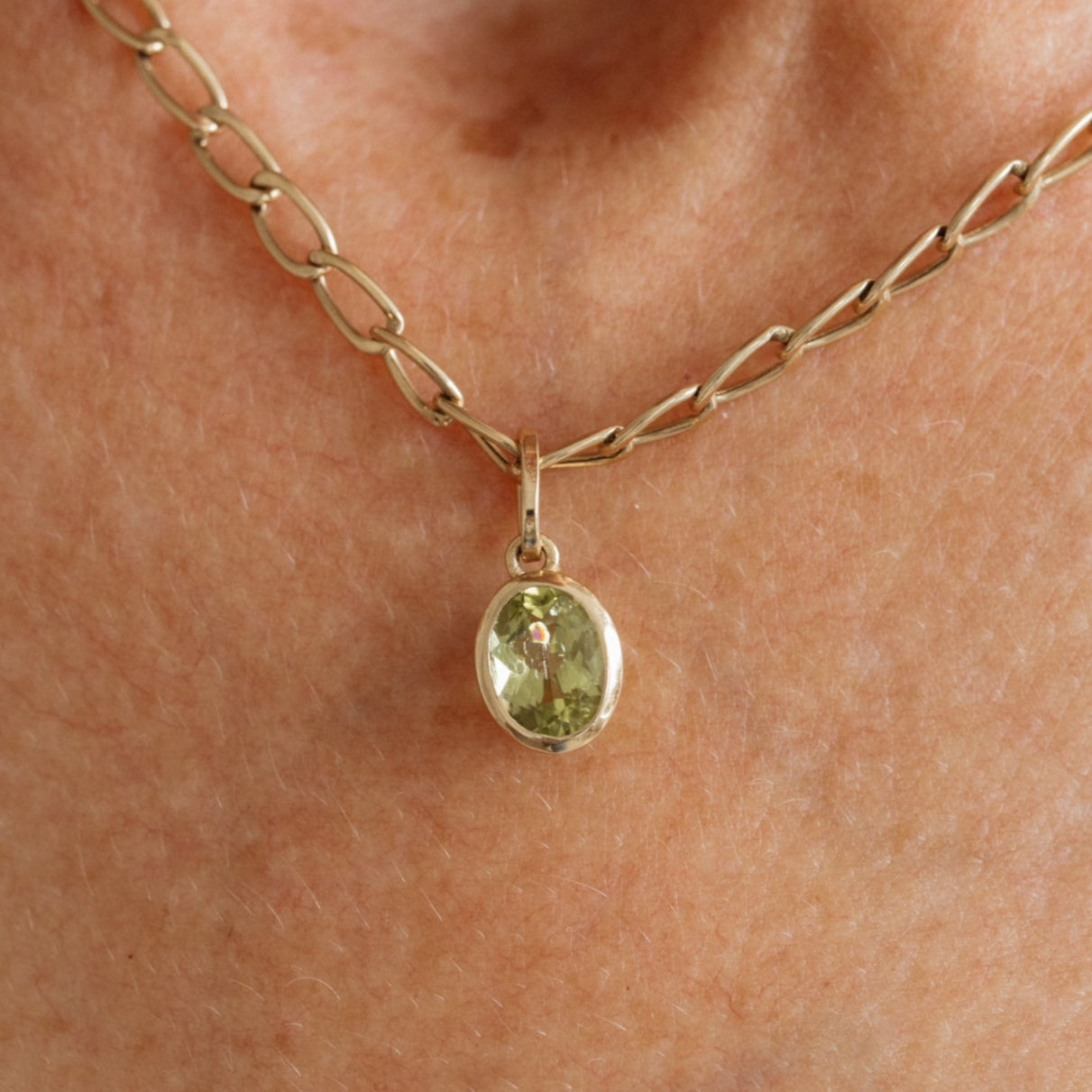 Peridot Oval Charm