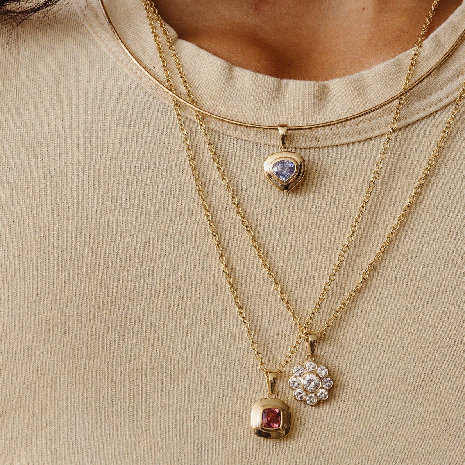 Pink Tourmaline Ripple Charm