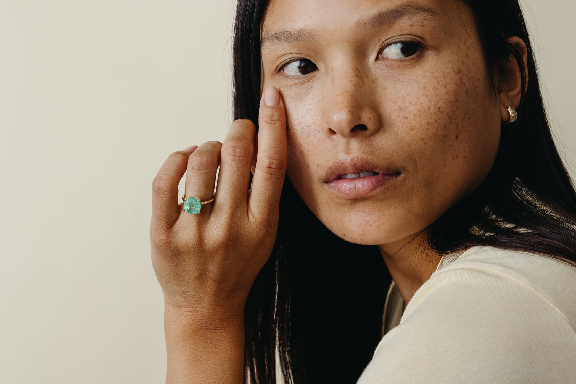 4.83ct Colombian Emerald Belle Ring