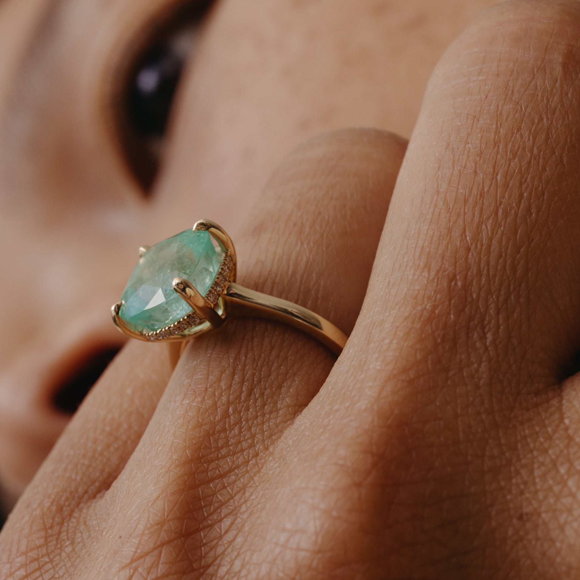 4.83ct Colombian Emerald Belle Ring